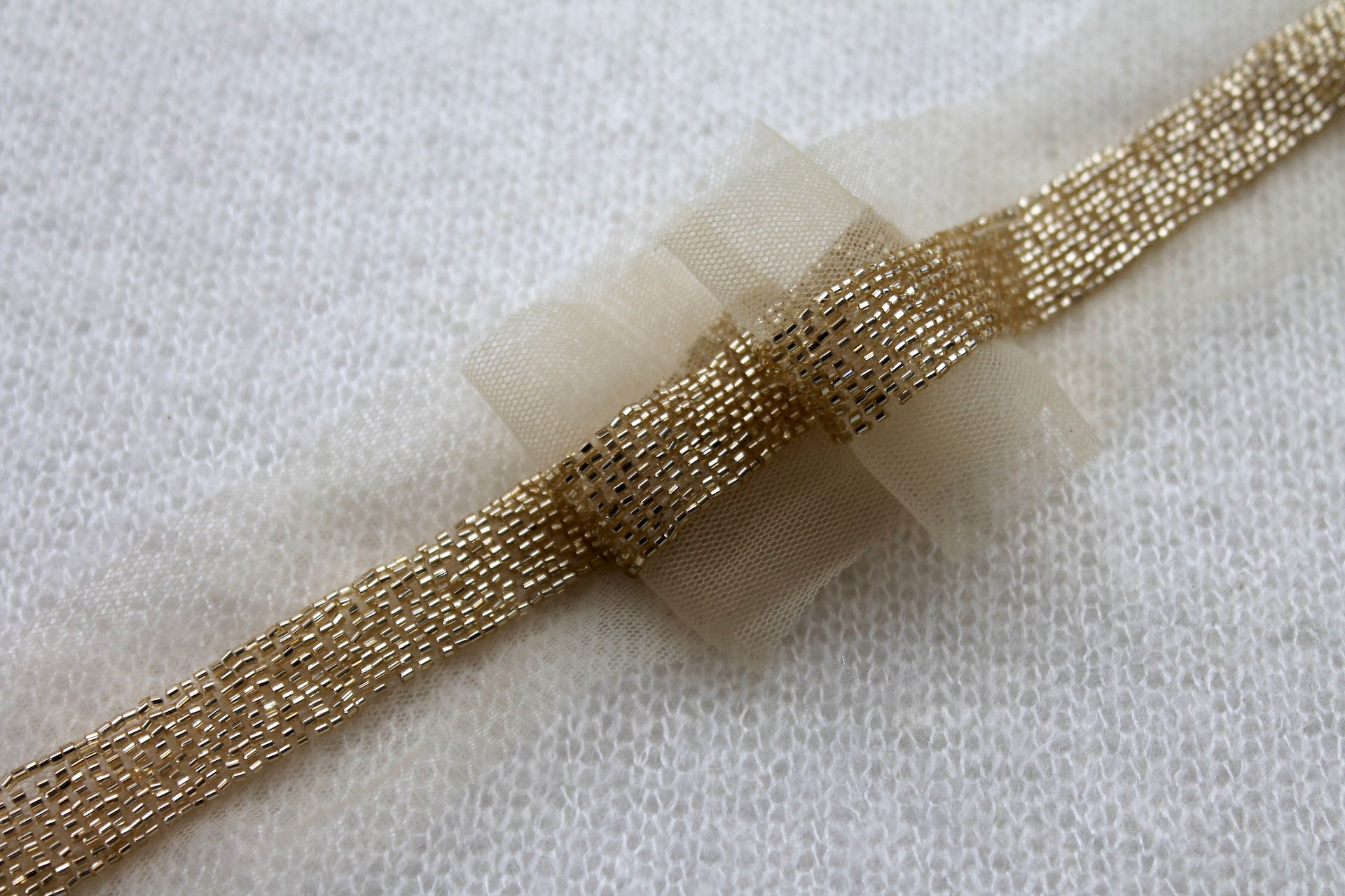 Beaded Micro Trim - Gold - Wide, image 3 of 4