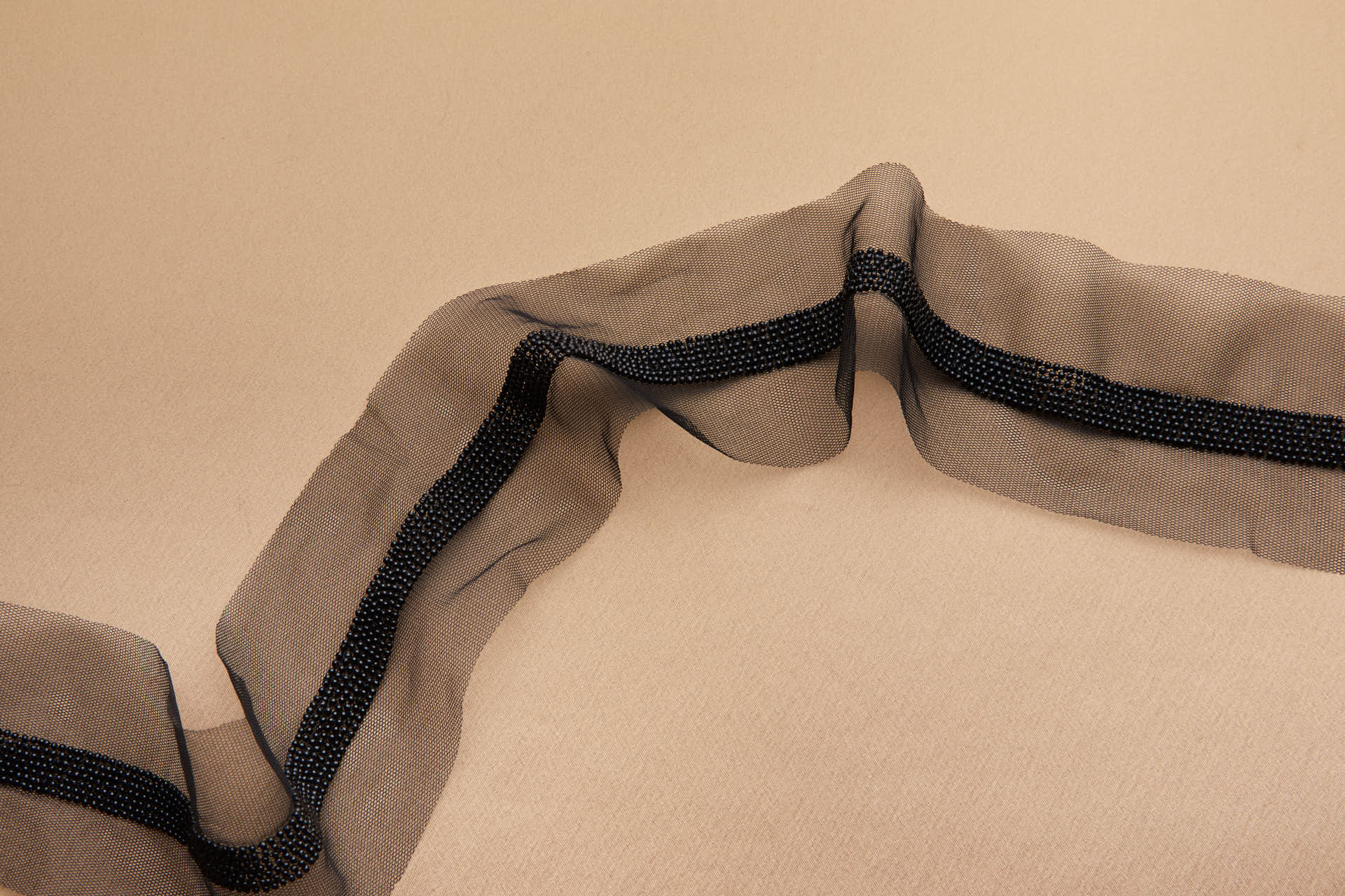 Beaded Micro Trim - Black Round Plastic Beads, image 2 of 5