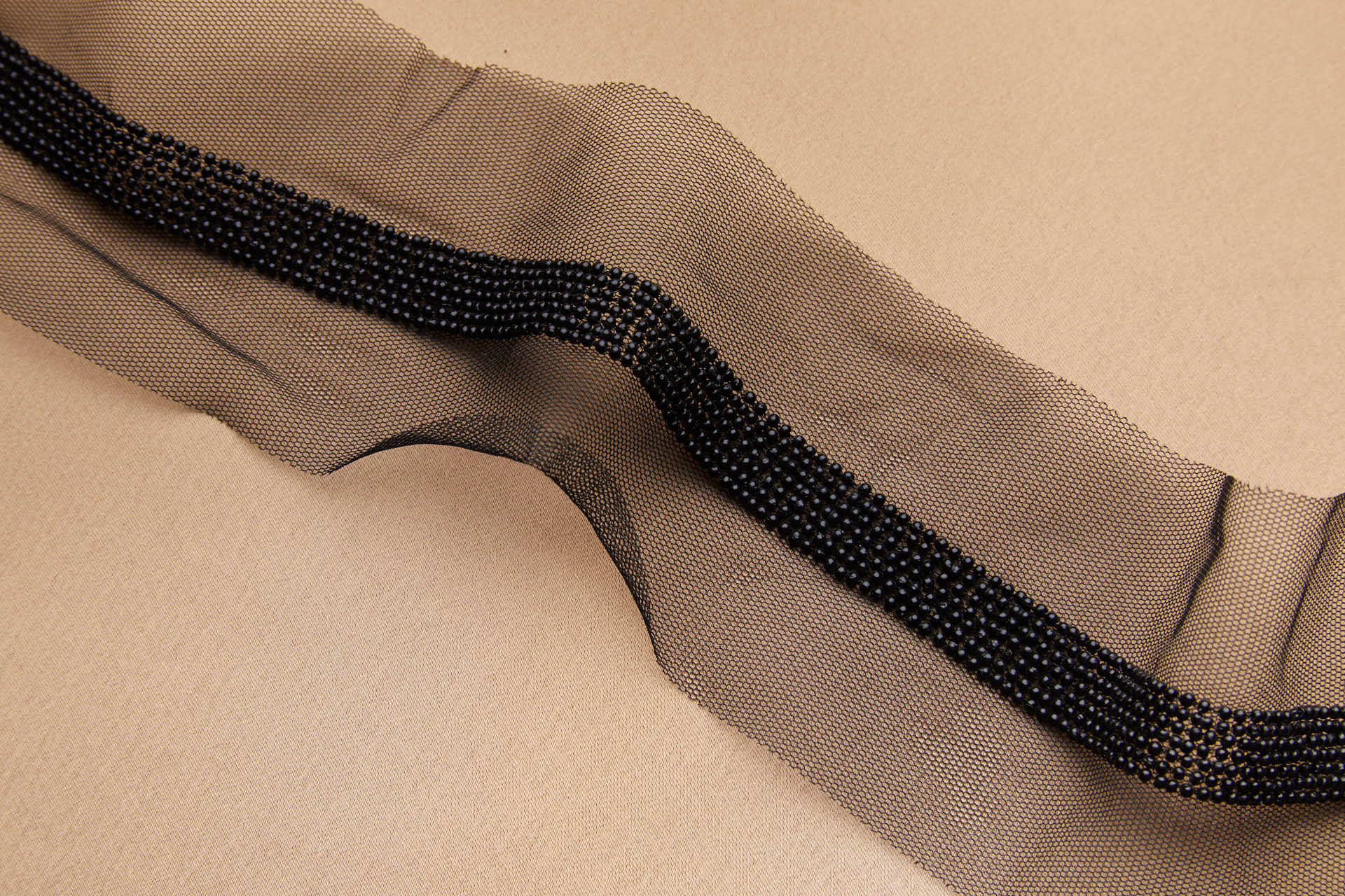 Beaded Micro Trim - Black Round Plastic Beads