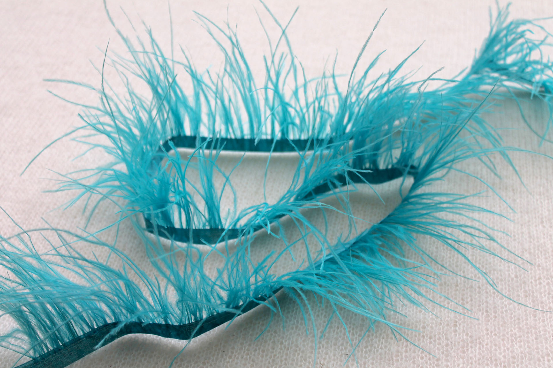 Ostrich Feather Trim - Turquoise, image 2 of 2