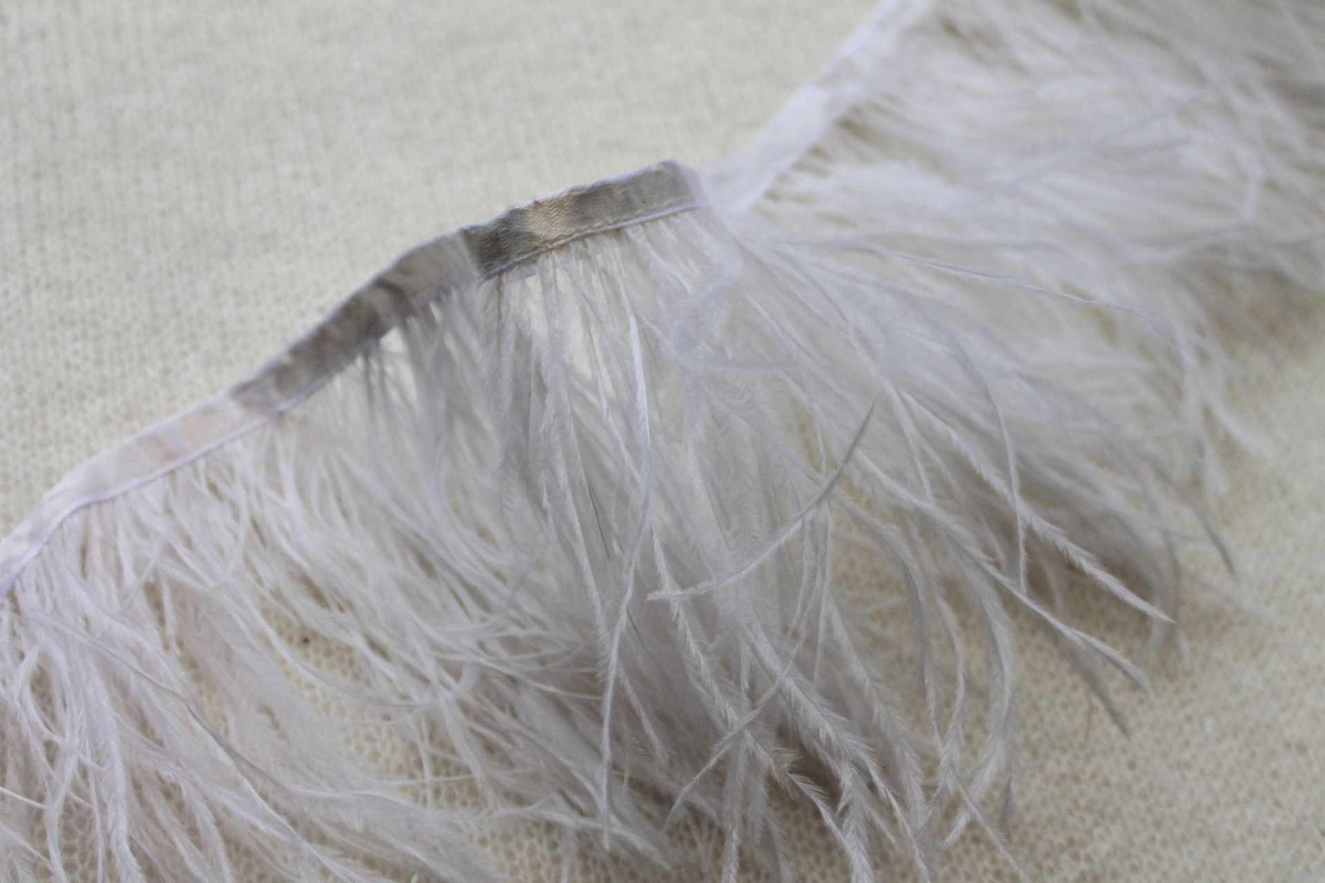 Ostrich Feather Trim - Ivory, image 2 of 3