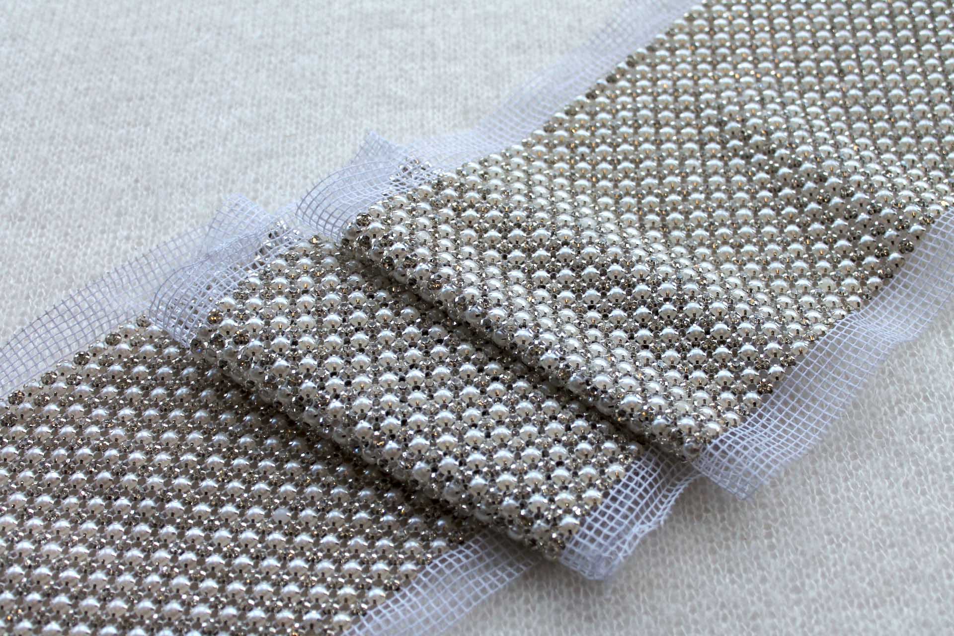 Wide Diamante and Pearl Trim, image 2 of 4