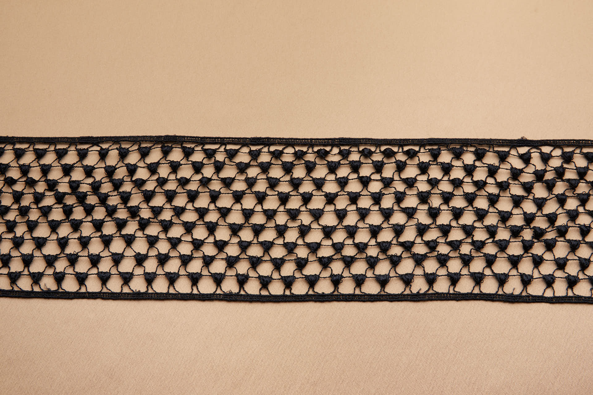 Triangle Dot Guipure Lace Net Trim - Black, image 4 of 6