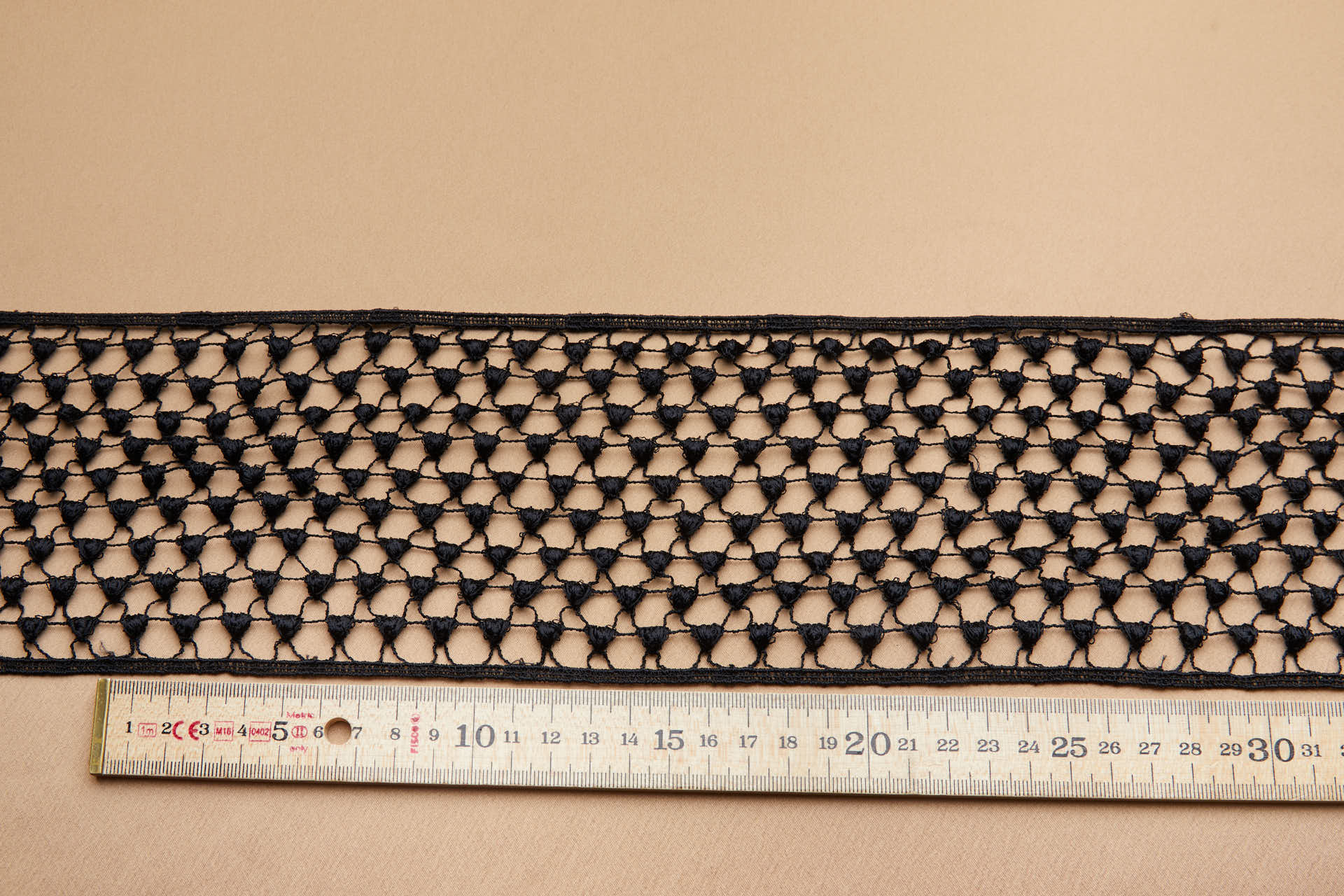 Triangle Dot Guipure Lace Net Trim - Black, image 5 of 6
