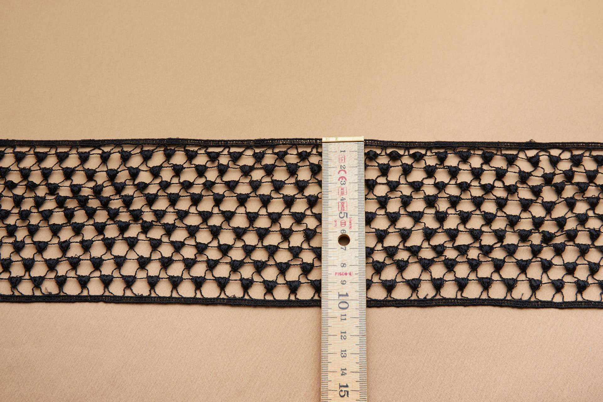 Triangle Dot Guipure Lace Net Trim - Black, image 6 of 6