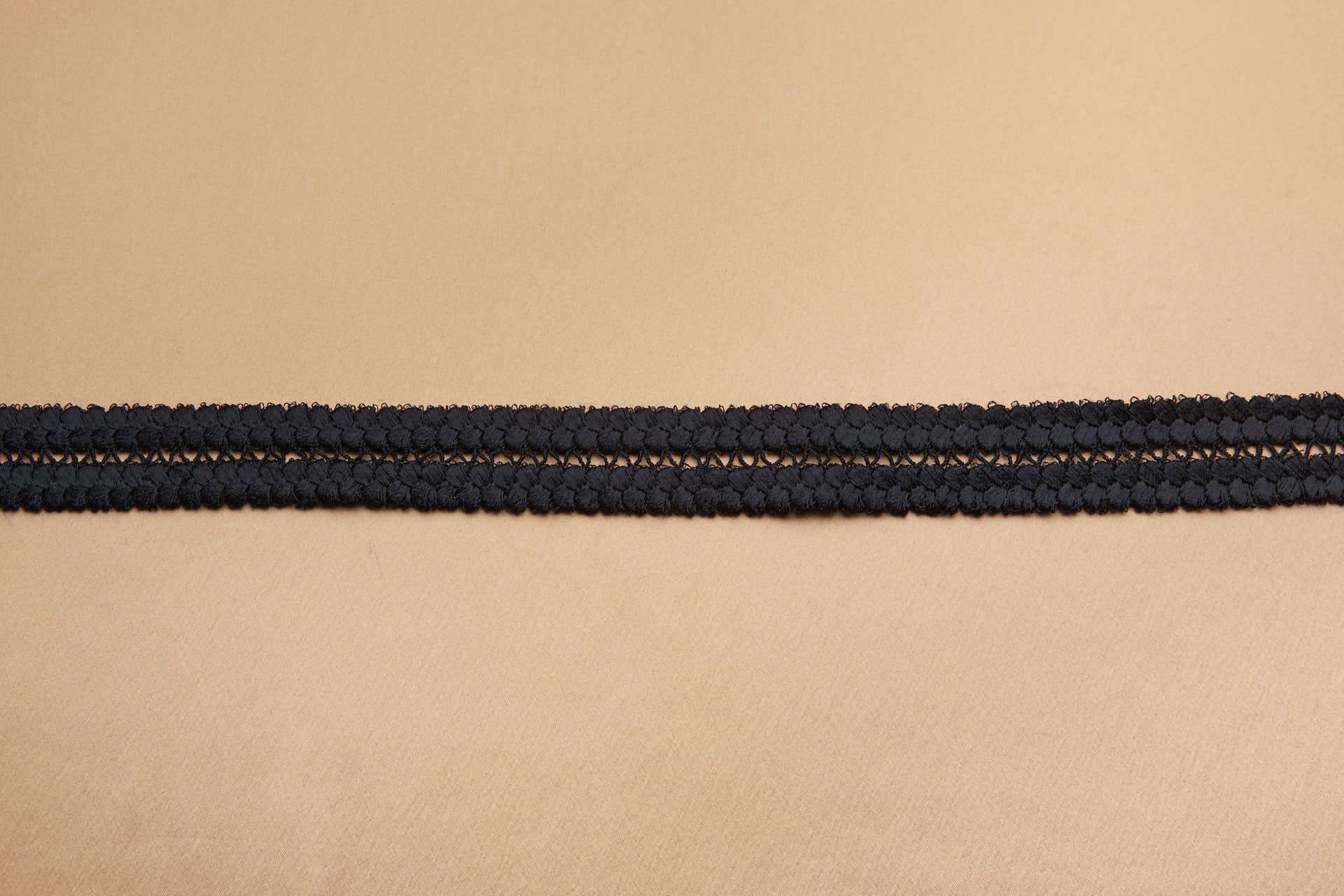 Circles and Stitch Braid Style Guipure Lace Trim - Black, image 7 of 8