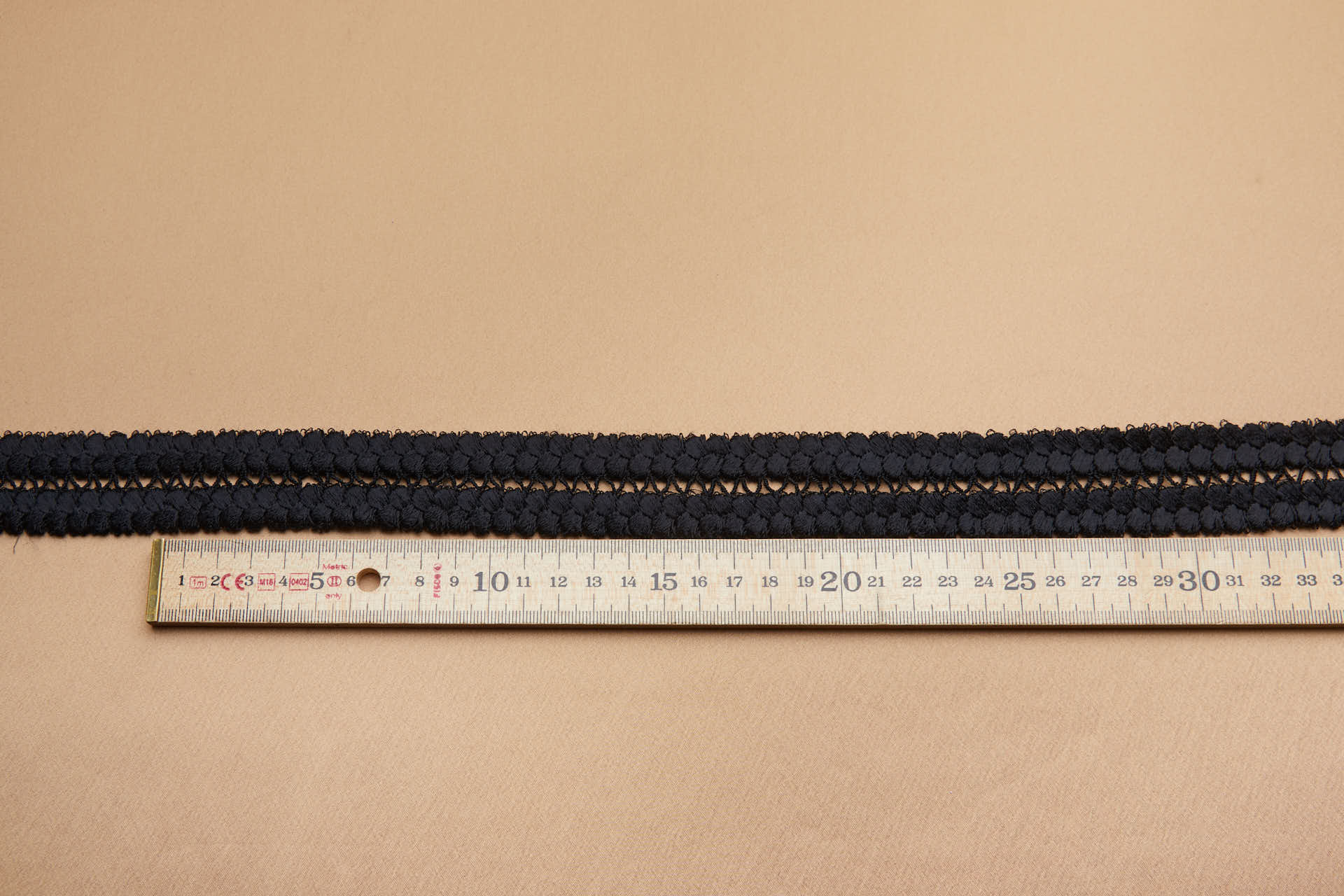 Circles and Stitch Braid Style Guipure Lace Trim - Black, image 8 of 8