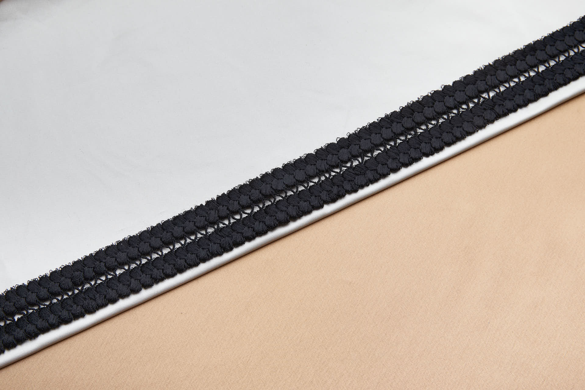 Circles and Stitch Braid Style Guipure Lace Trim - Black, image 2 of 8