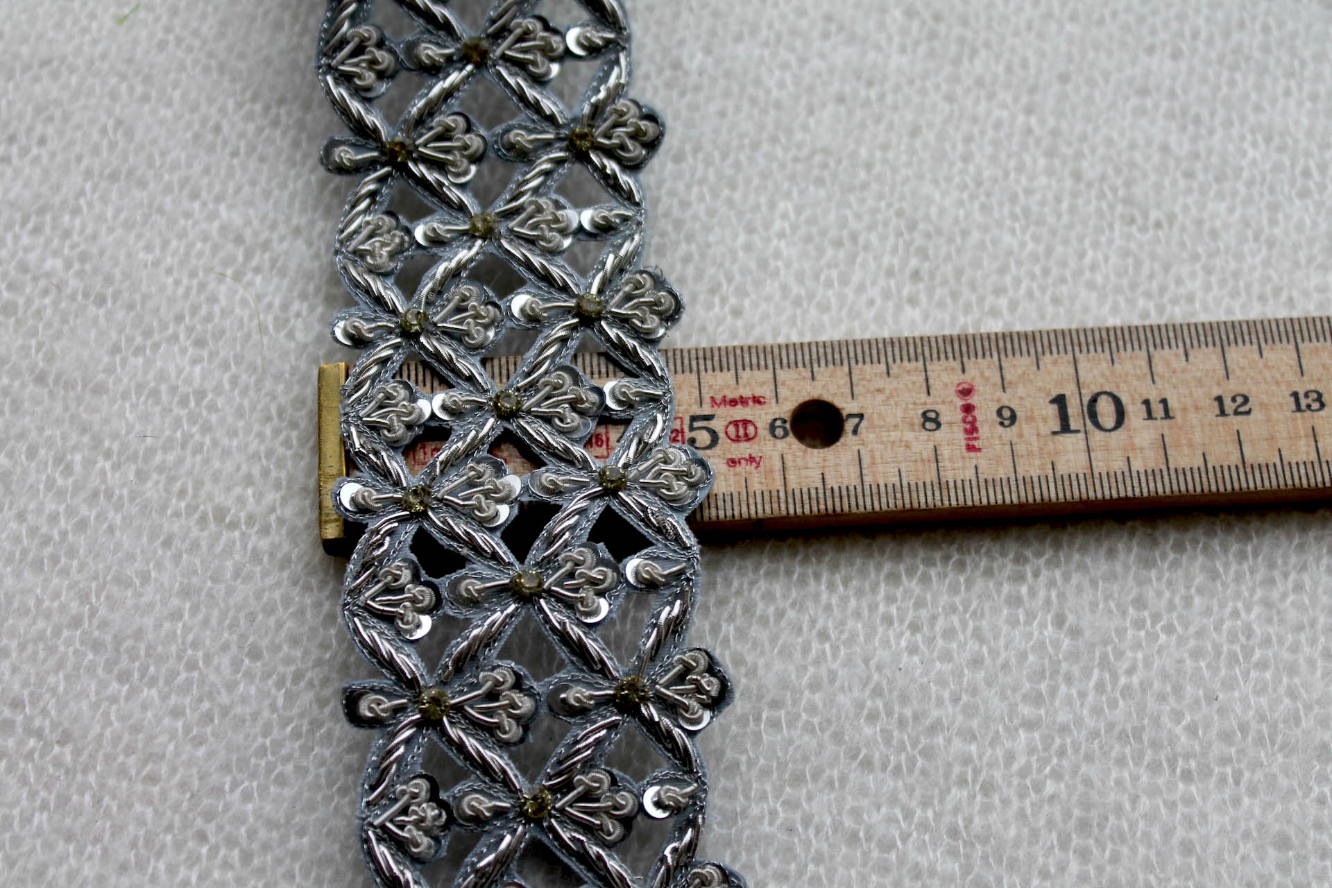 Zari & Sequin Trim - Silver / Pale Blue, image 4 of 4
