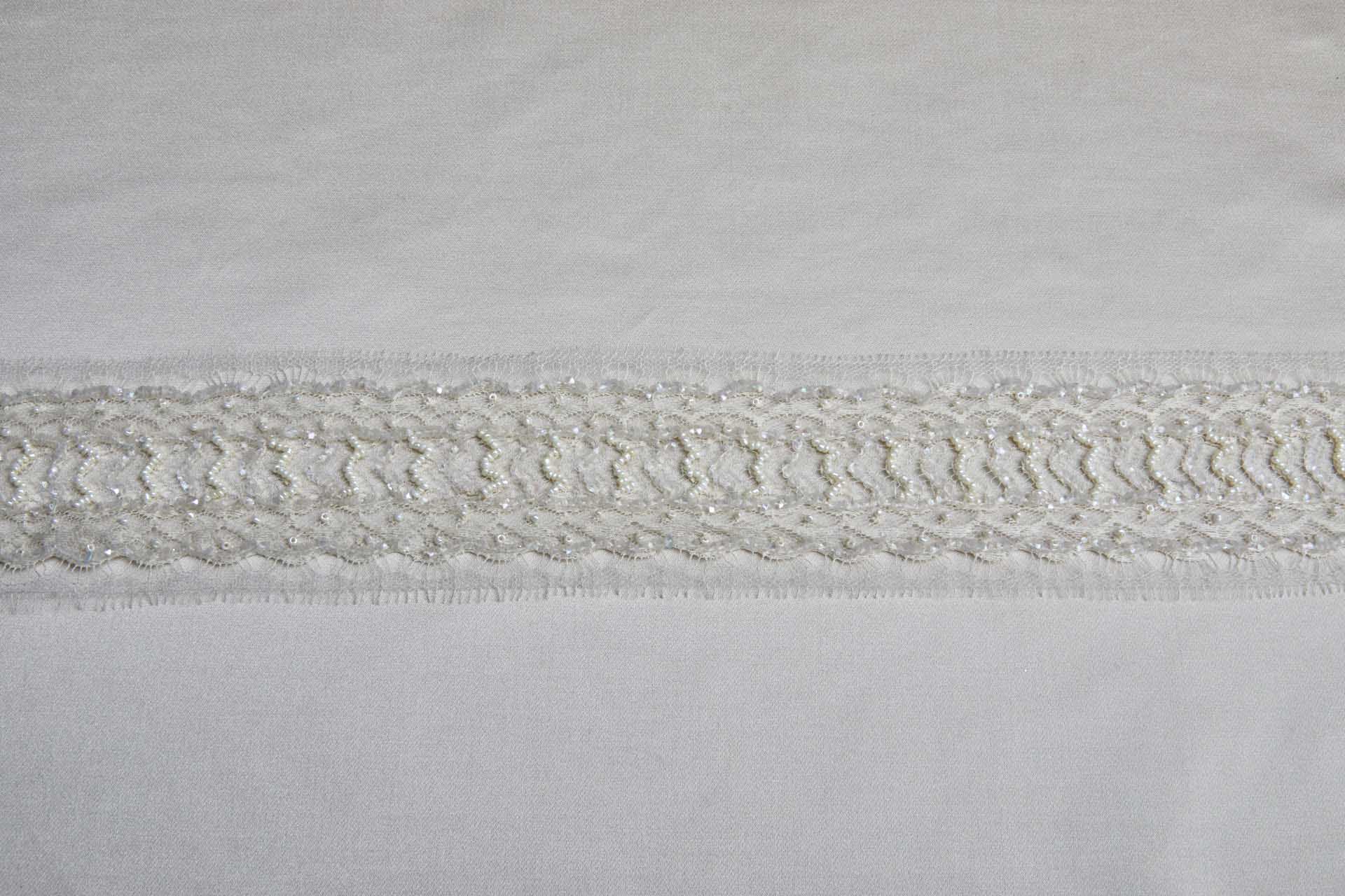 Beaded and Sequinned Lace trim in Cream and Ivory, image 9 of 9