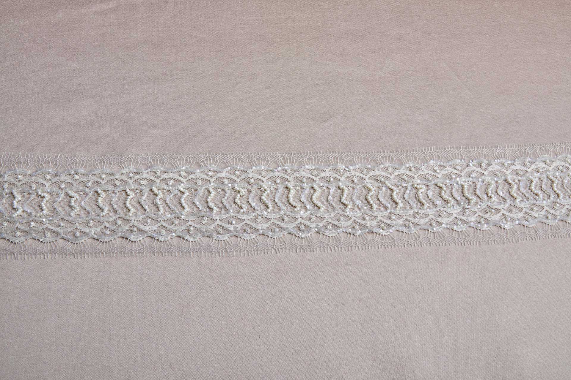 Beaded and Sequinned Lace trim in Cream and Ivory, image 7 of 9