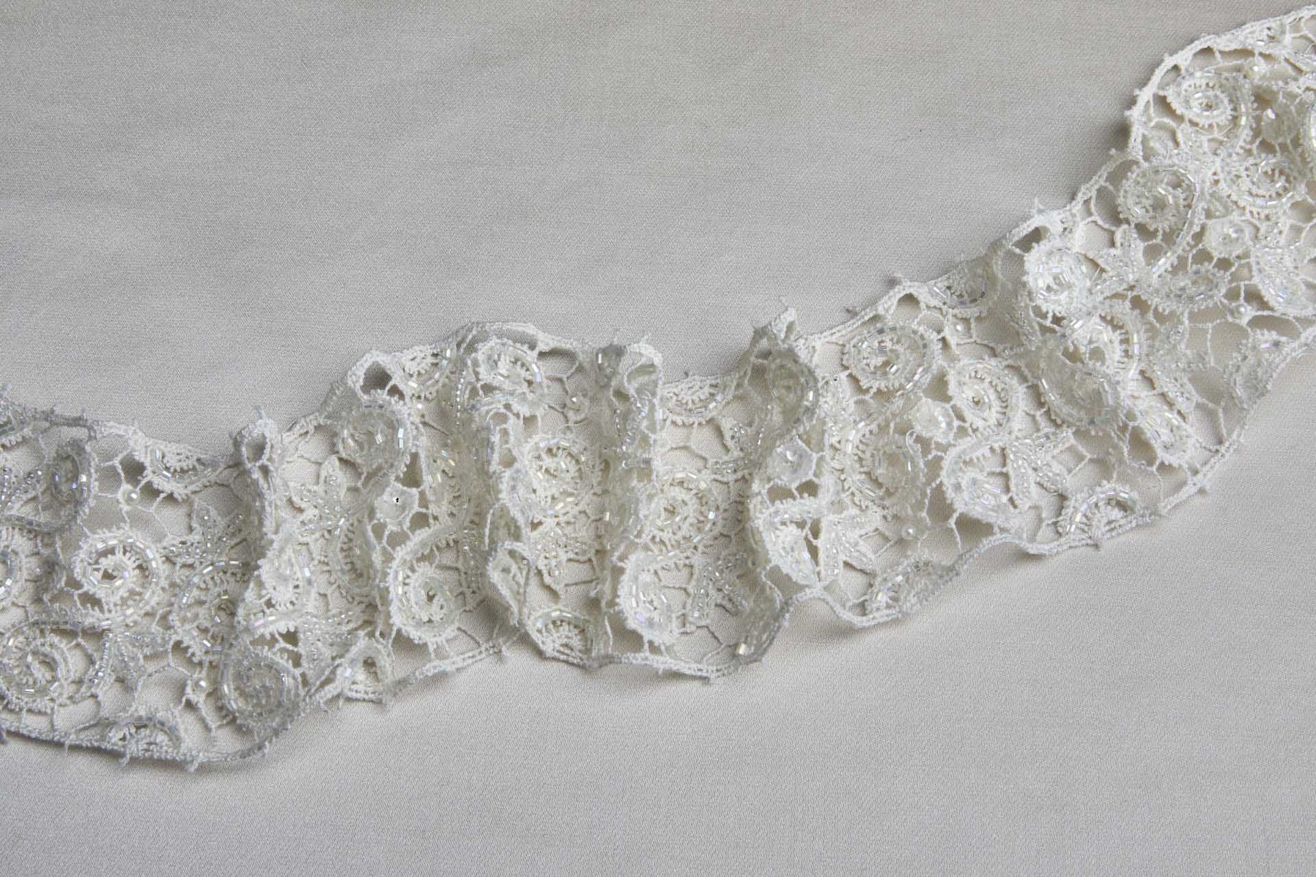 Crochet Style Guipure Trim with Beaded and Sequinned Swirls, image 3 of 4