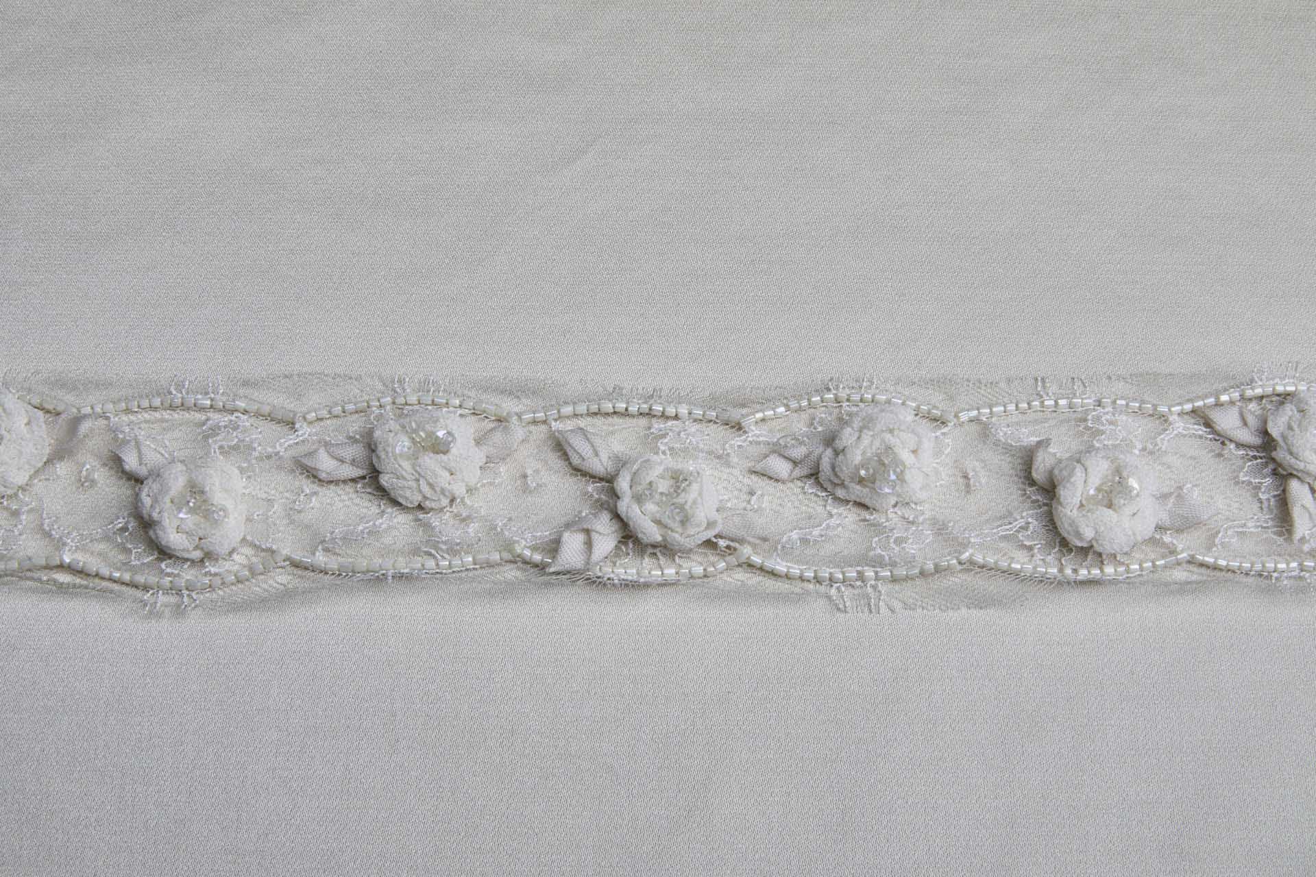 Beaded and Appliqued Chantilly Lace Trim in Ivory, image 8 of 8
