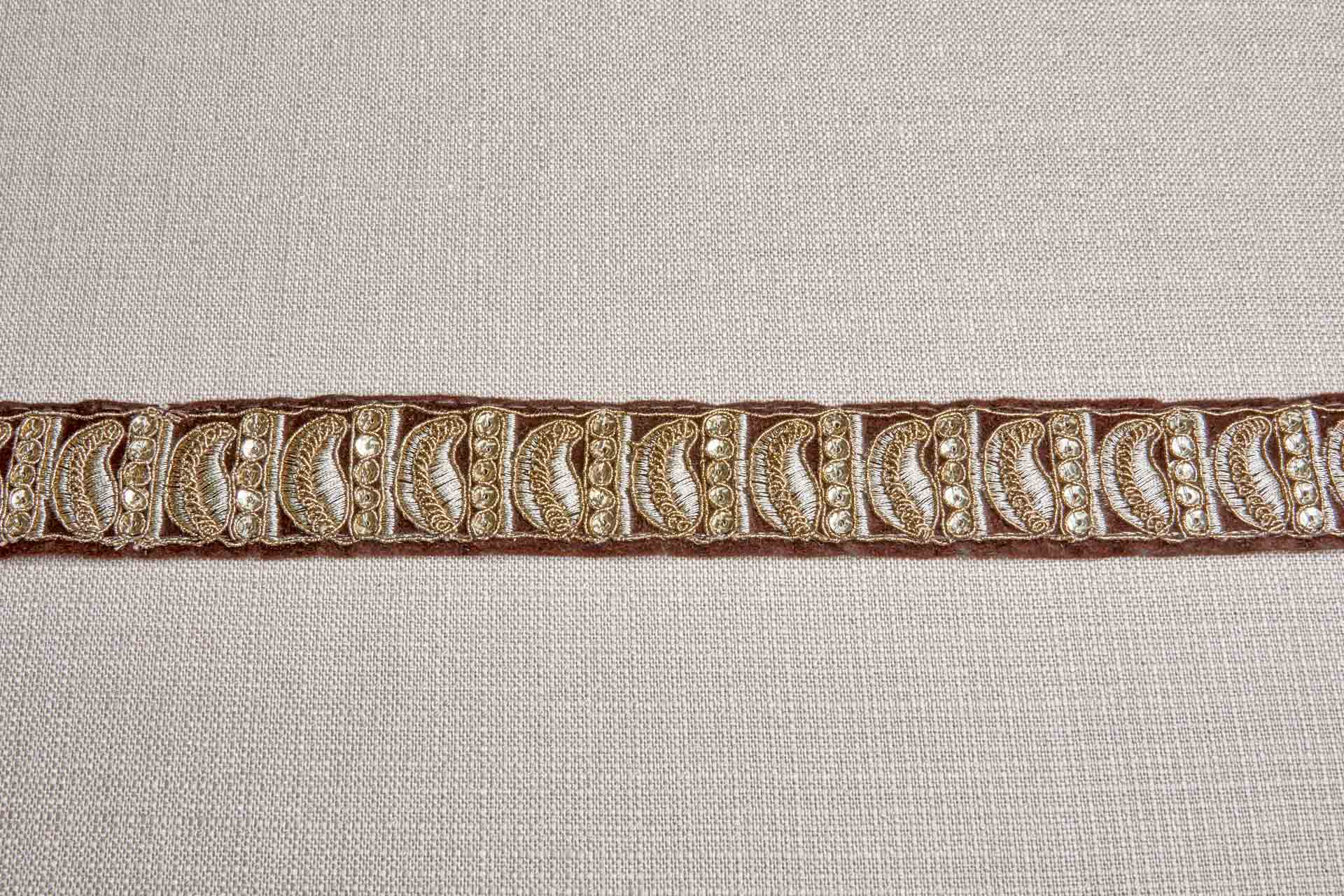 Mango Motif Trim - Gold on Brown, image 8 of 8