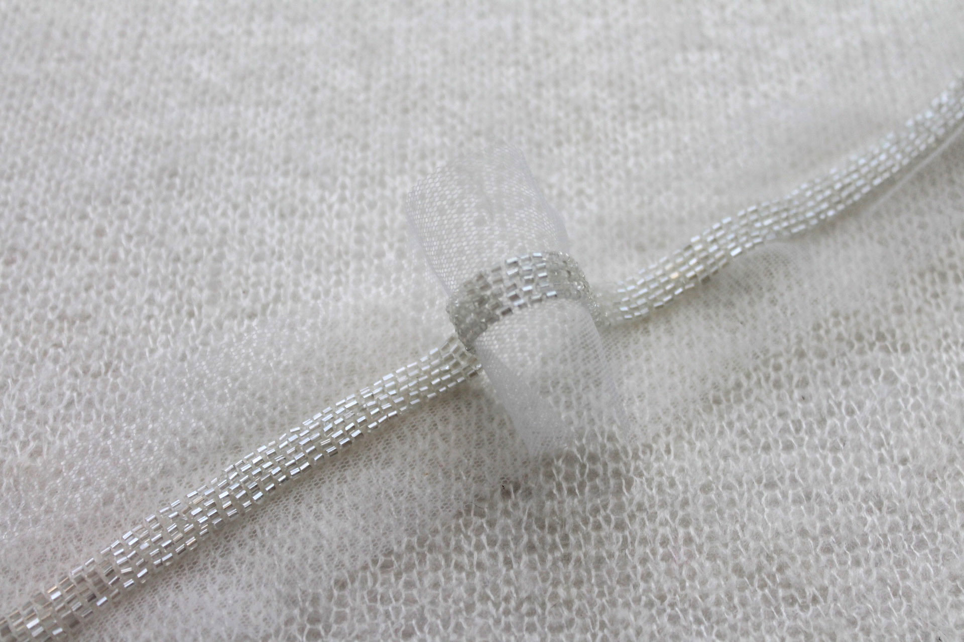 Beaded Micro Trim - Ivory - Narrow, image 2 of 3