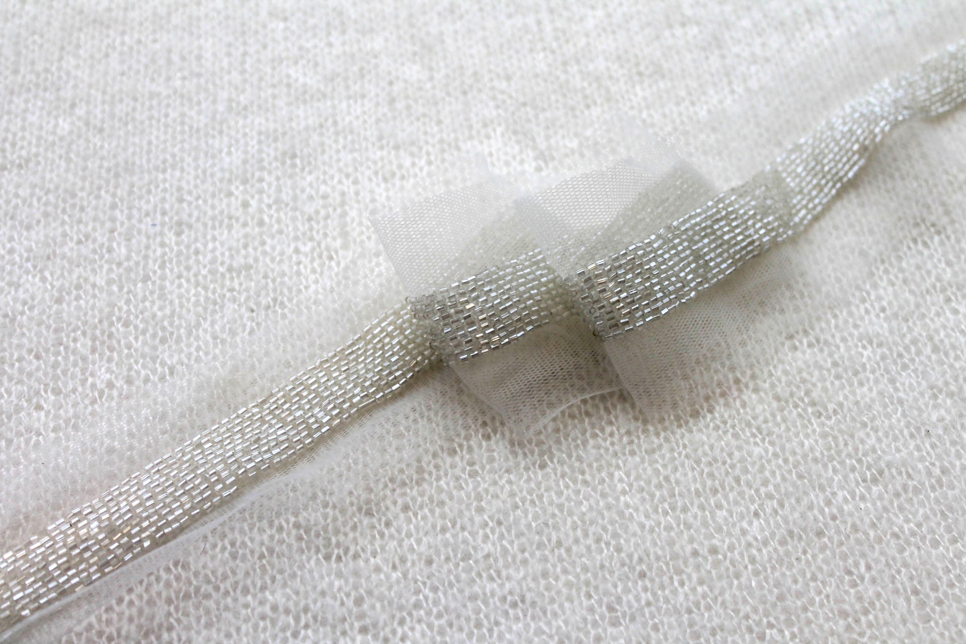 Beaded Micro Trim - Ivory - Wide, image 2 of 3