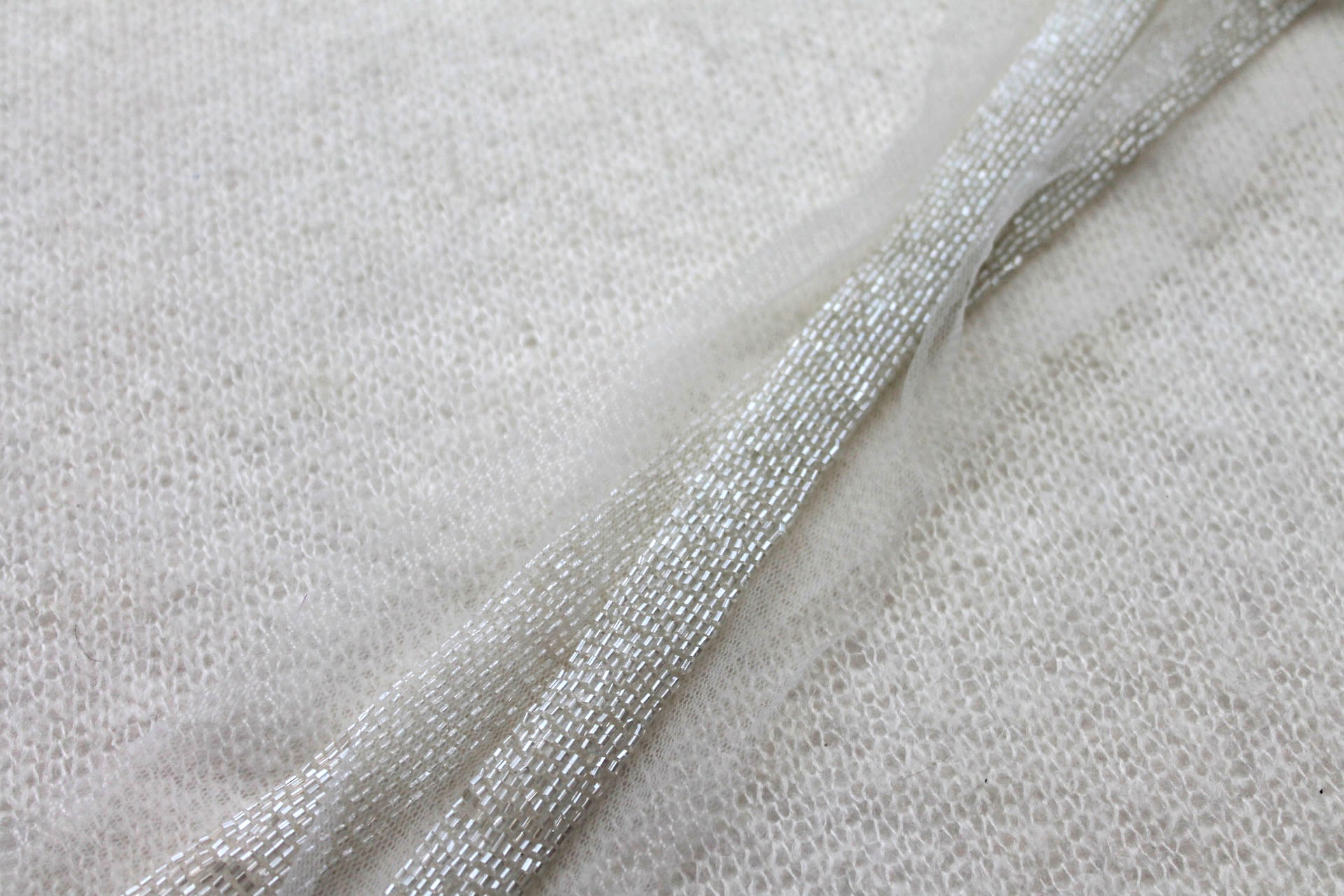 Beaded Micro Trim - Ivory - Wide, image 3 of 3