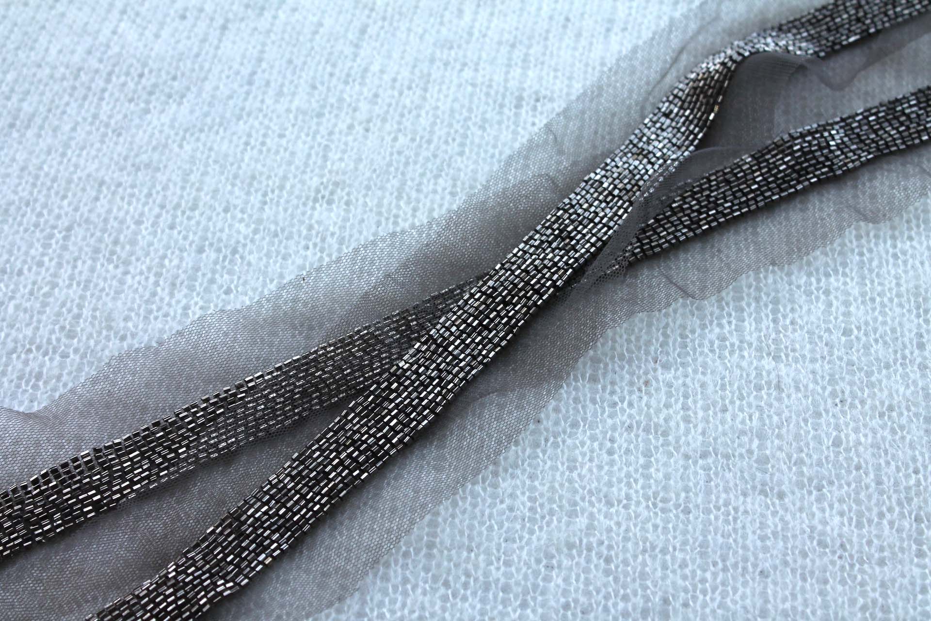 Beaded Micro Trim - Gunmetal - Wide, image 3 of 4