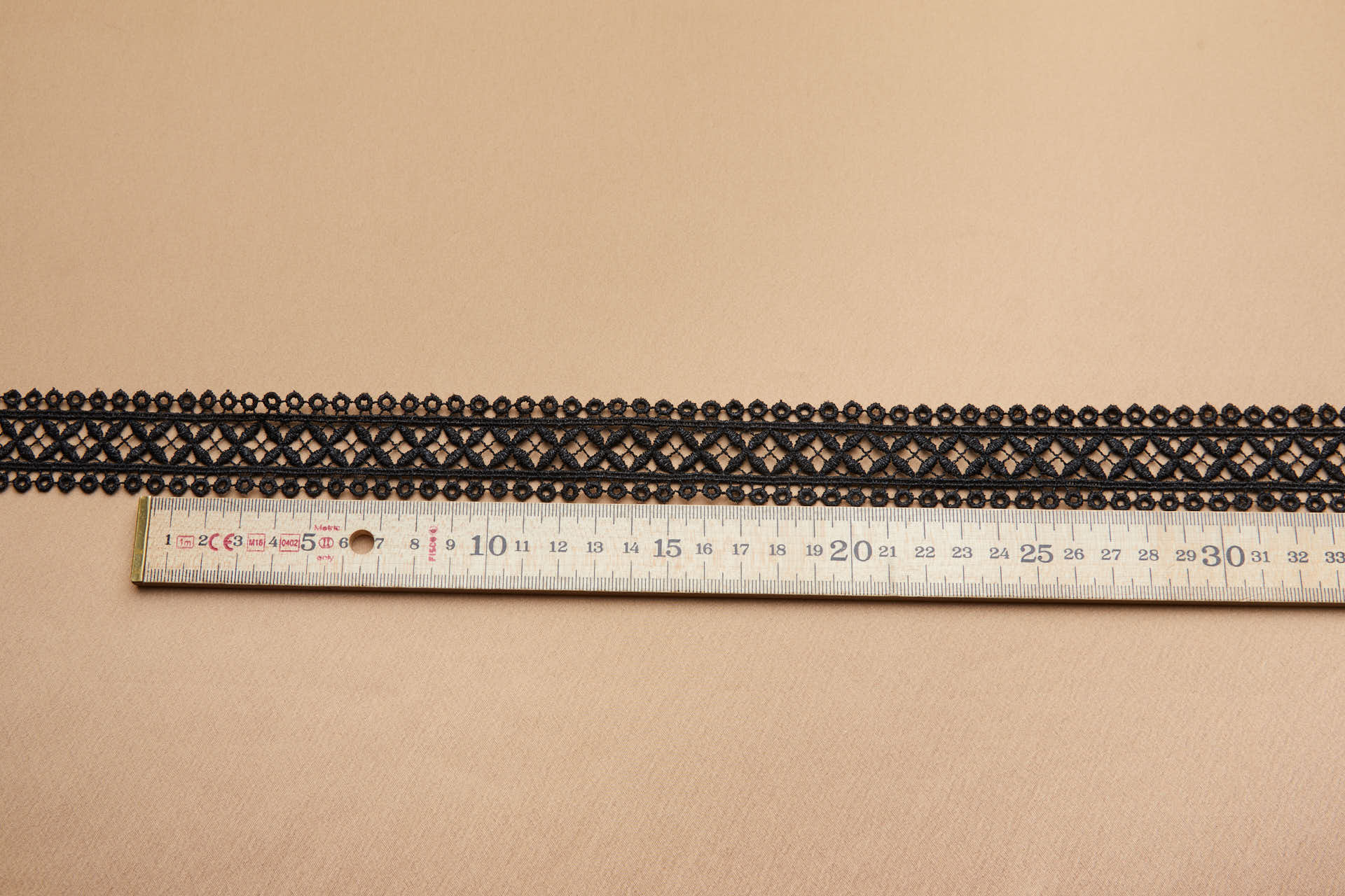 French Double Scallop Geometric Guipure Lace Trim - Black, image 7 of 7