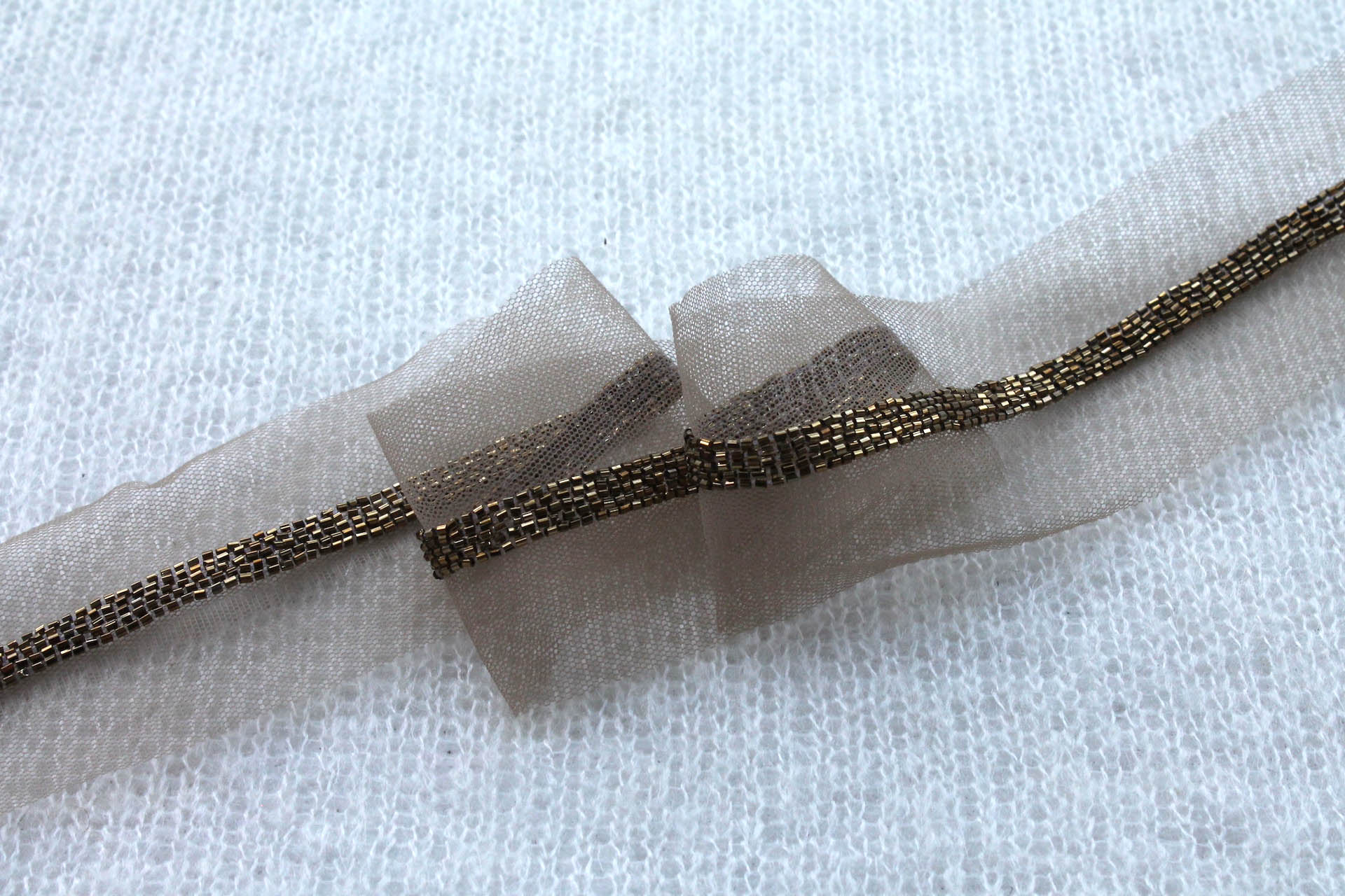 Beaded Micro Trim - Antique Gold - Narrow