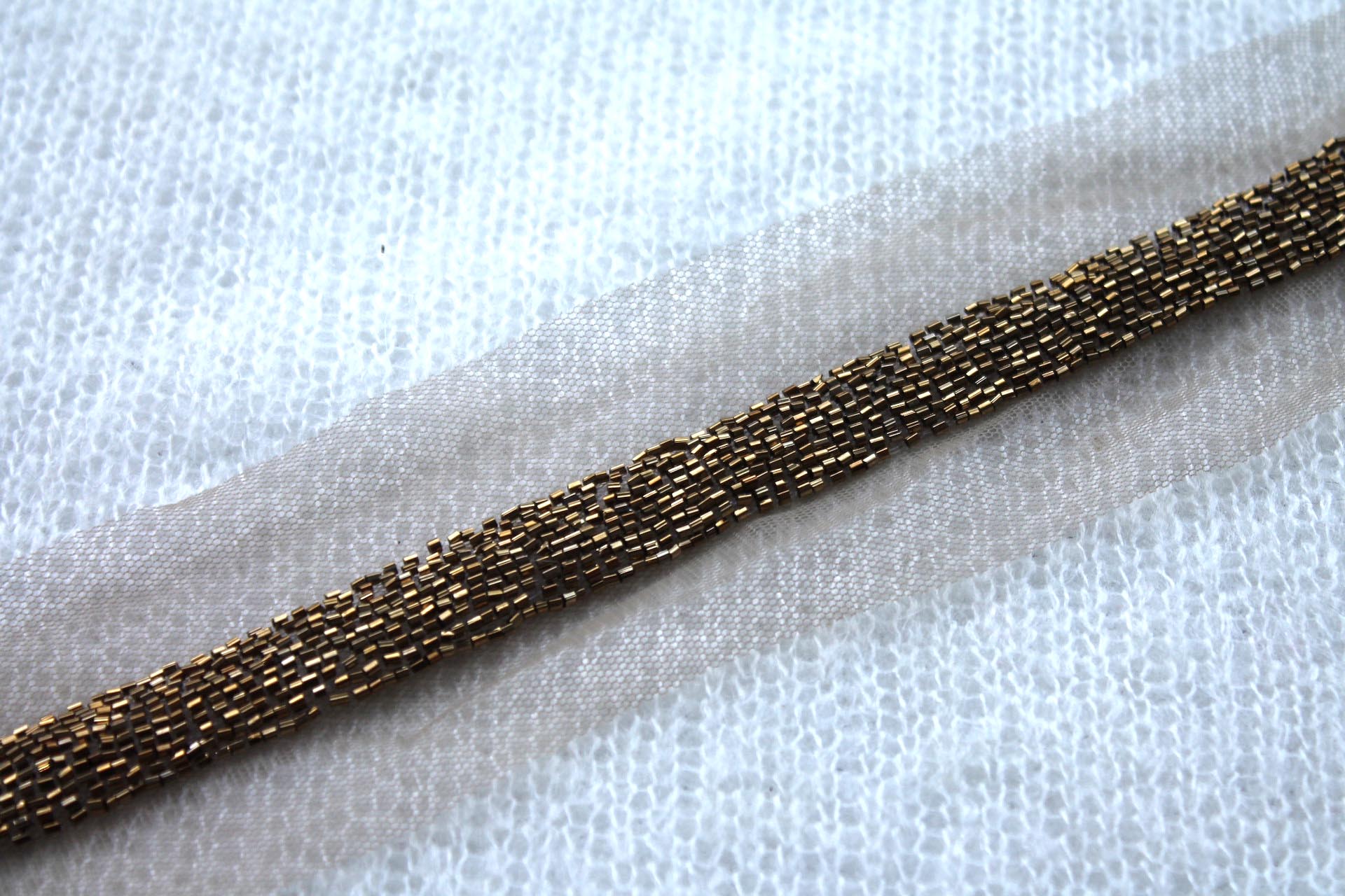 Beaded Micro Trim - Antique Gold - Wide, image 2 of 4