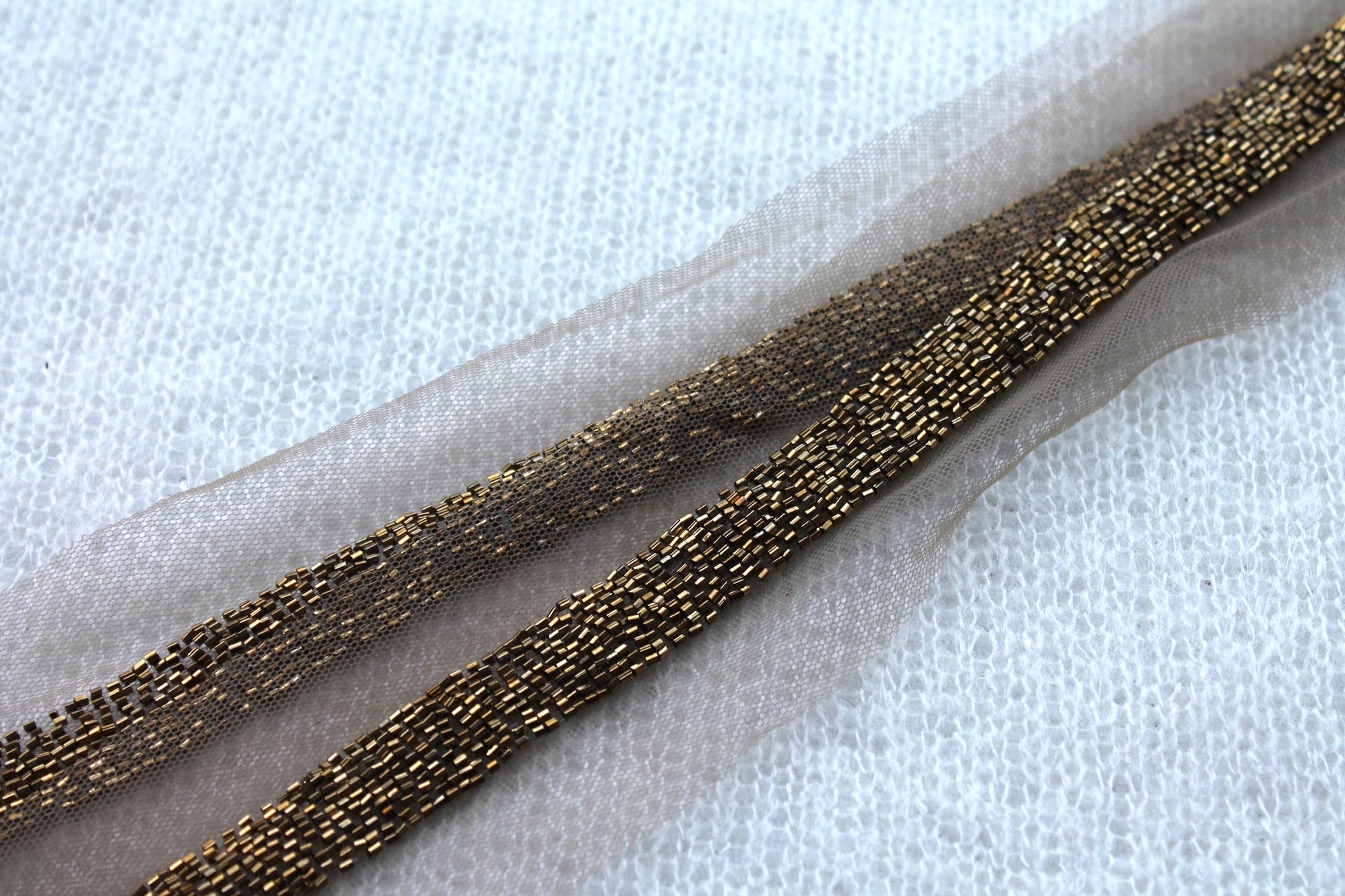 Beaded Micro Trim - Antique Gold - Wide, image 4 of 4