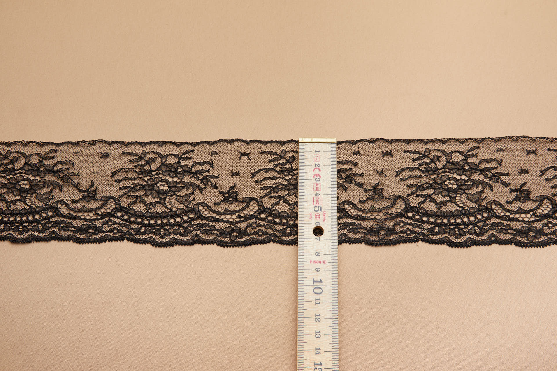 Single Scallop Floral Scroll Chantilly Lace Trim - Black, image 5 of 7