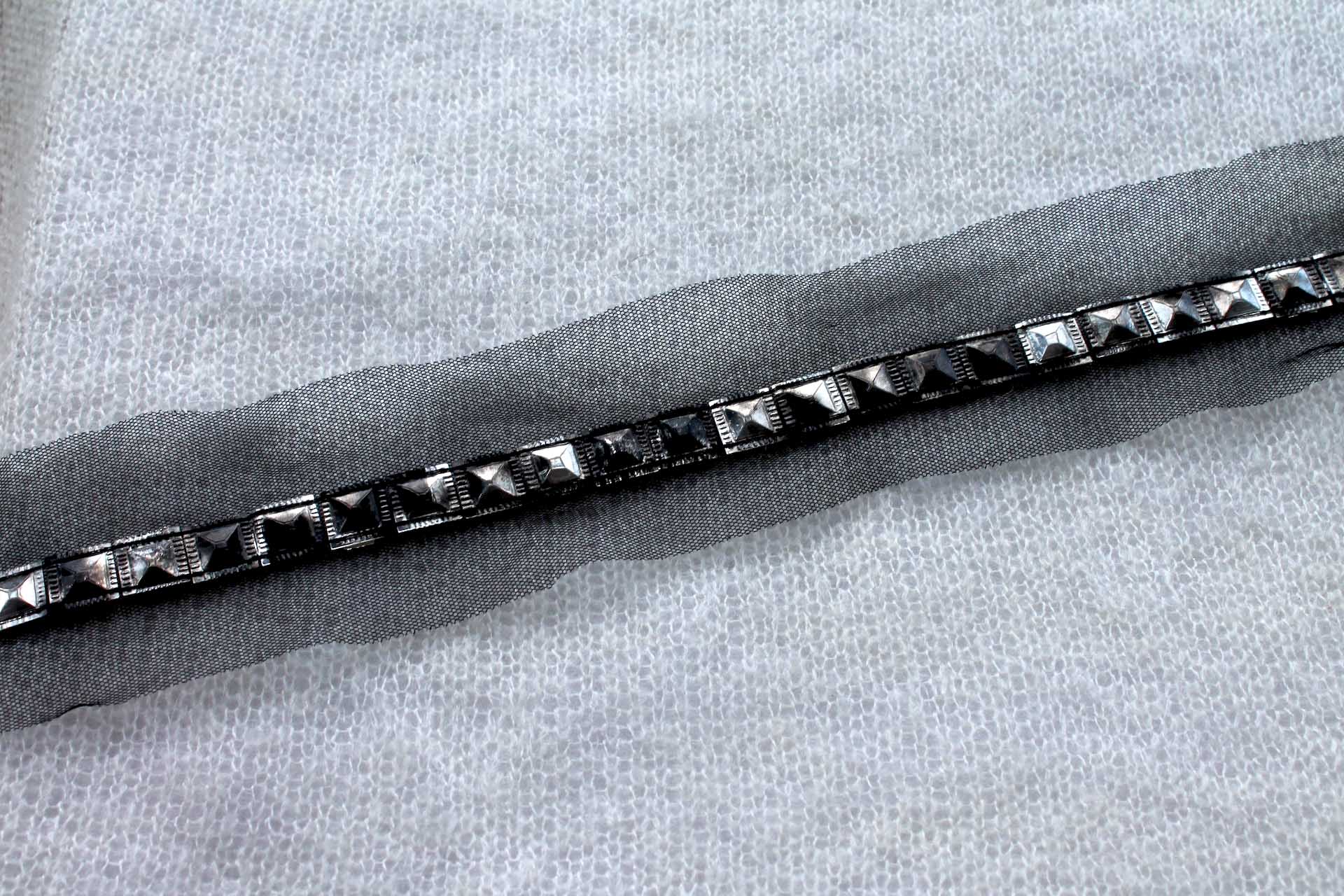 Stud Sequin Trim - Gunmetal - Single, image 2 of 3