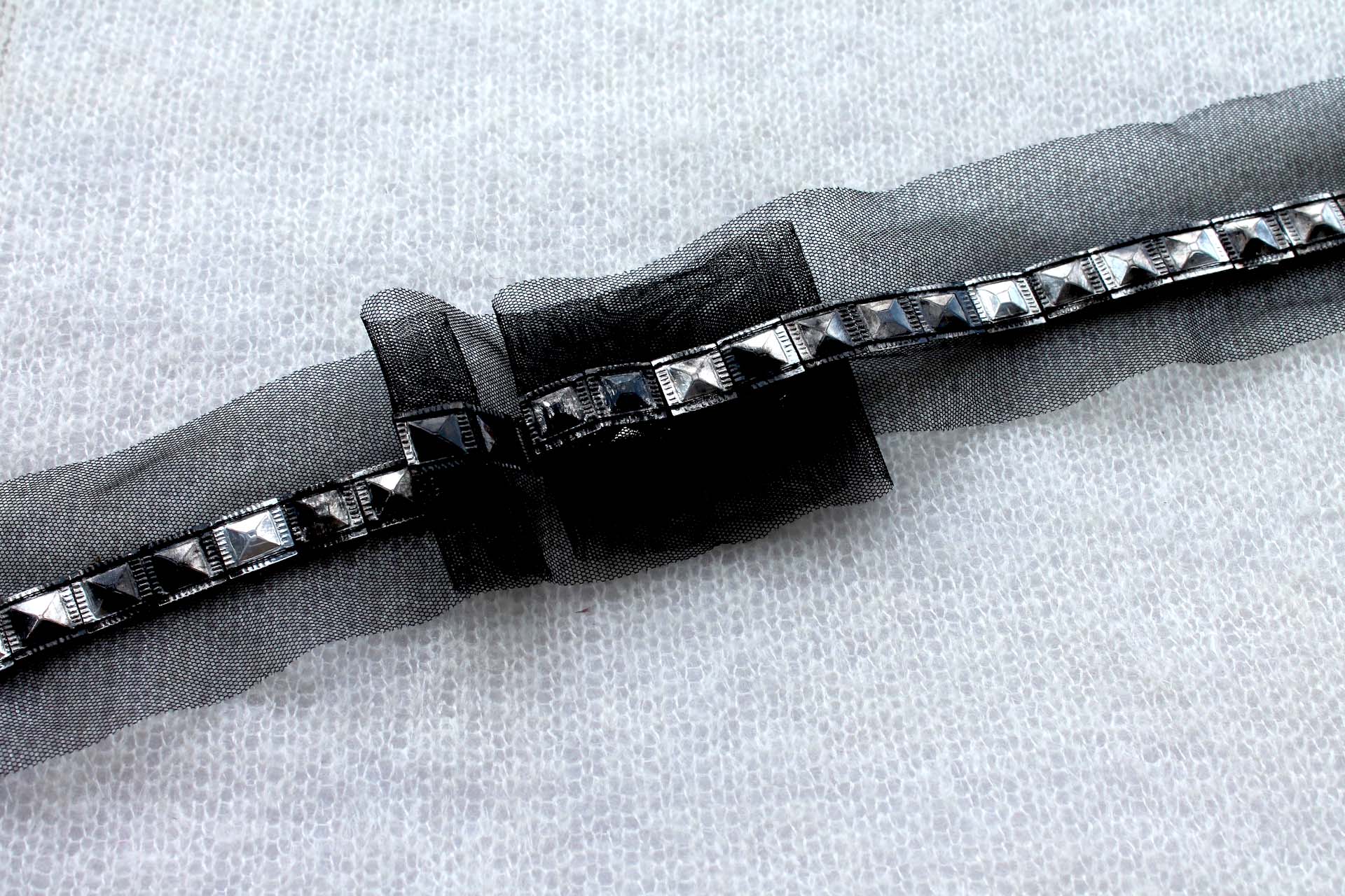 Stud Sequin Trim - Gunmetal - Single