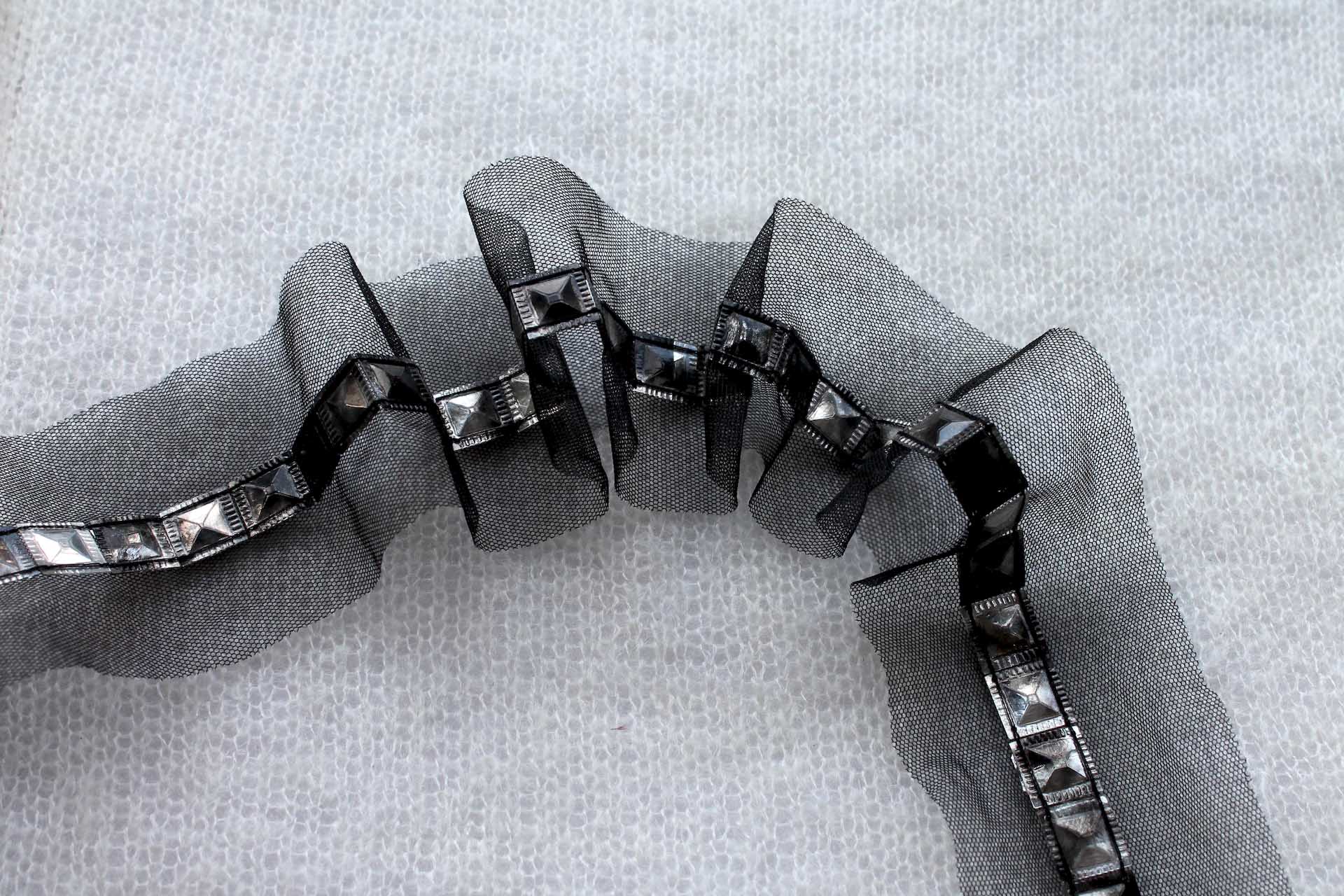 Stud Sequin Trim - Gunmetal - Single, image 3 of 3