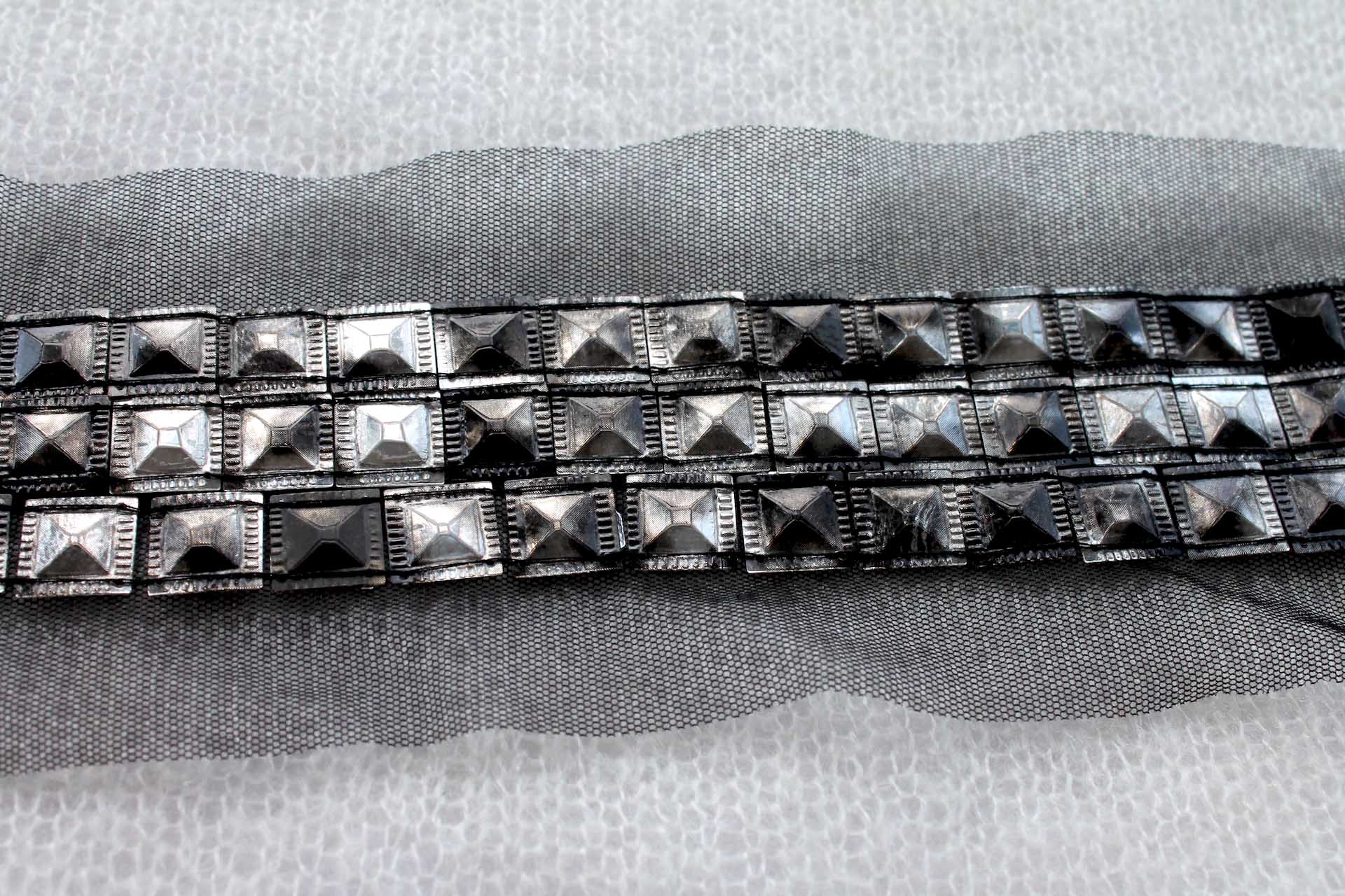 Stud Sequin Trim - Gunmetal - Triple, image 4 of 4