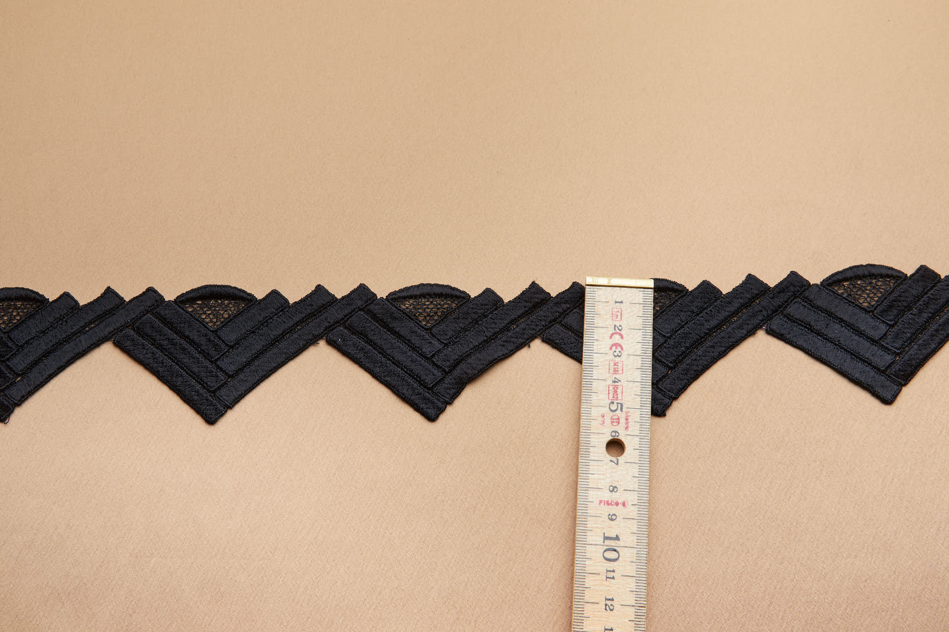 Triangle Points Guipure Lace Trim - Black, image 6 of 7