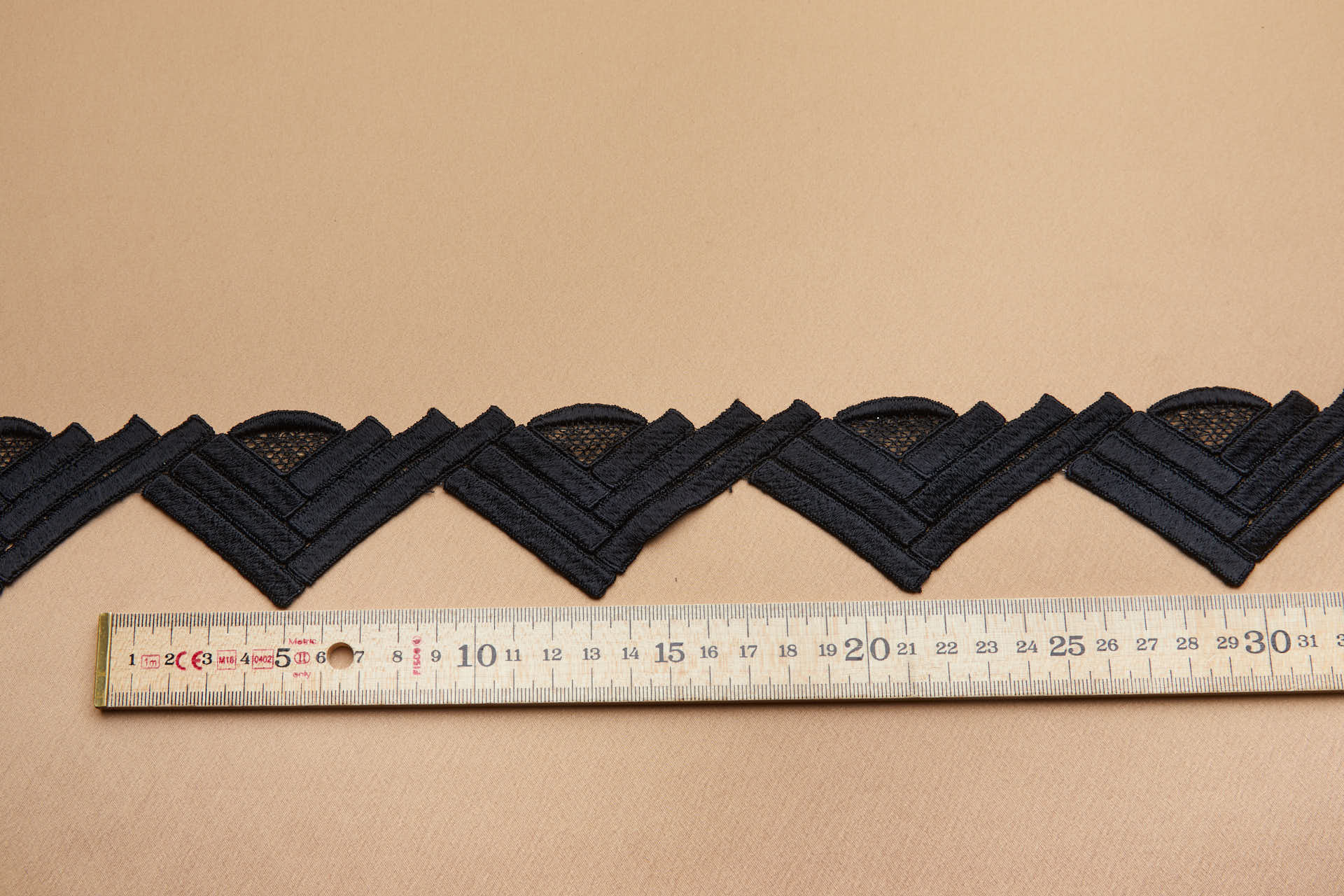 Triangle Points Guipure Lace Trim - Black, image 7 of 7