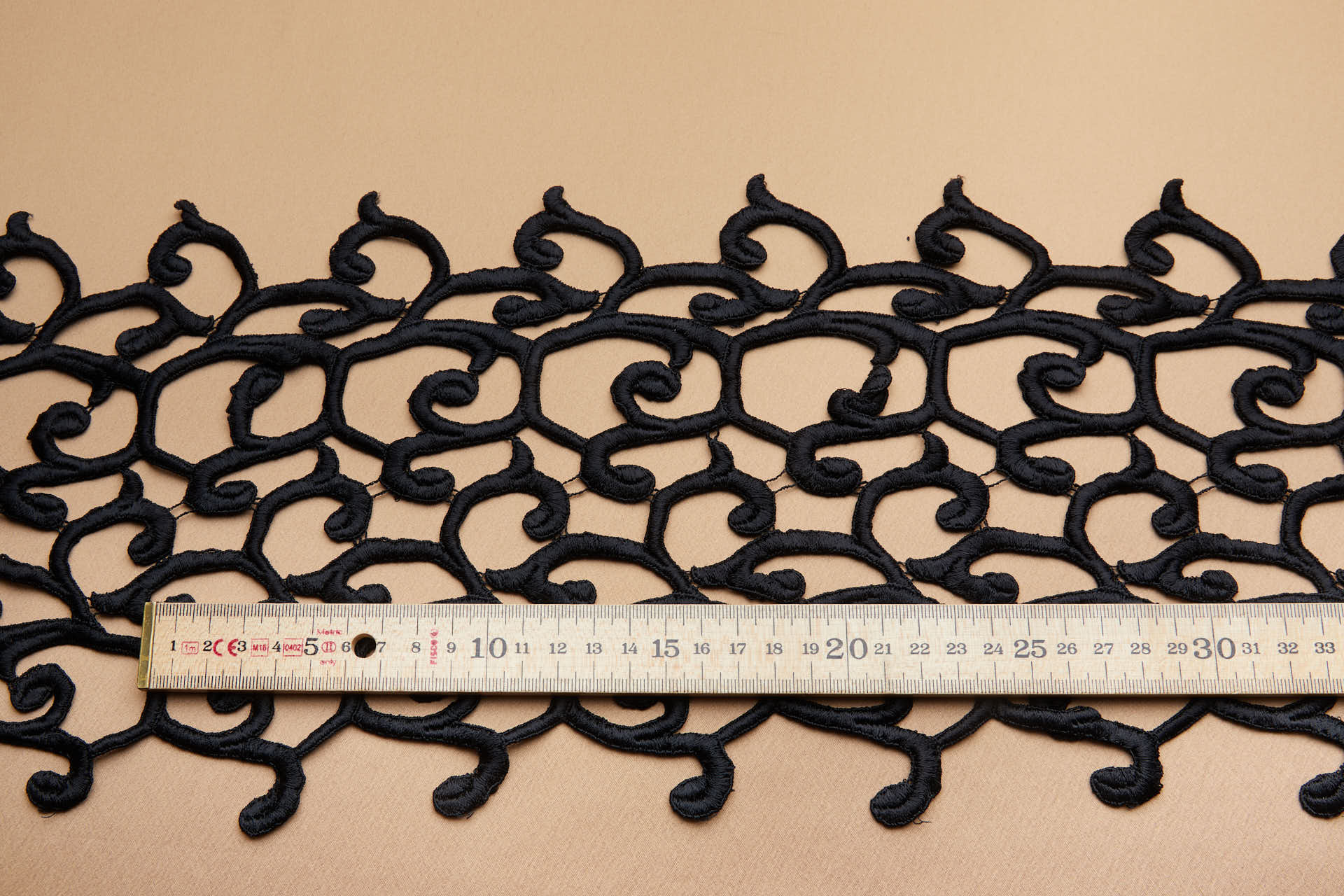 Large Scroll Guipure Trim - Black, image 4 of 7