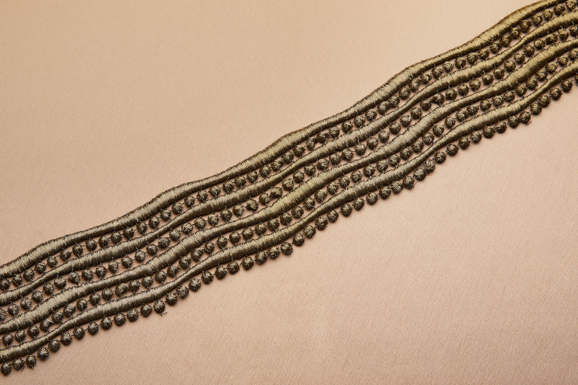 Guipure Wave and Dots Lace - Dark Gold trim, image 7 of 7