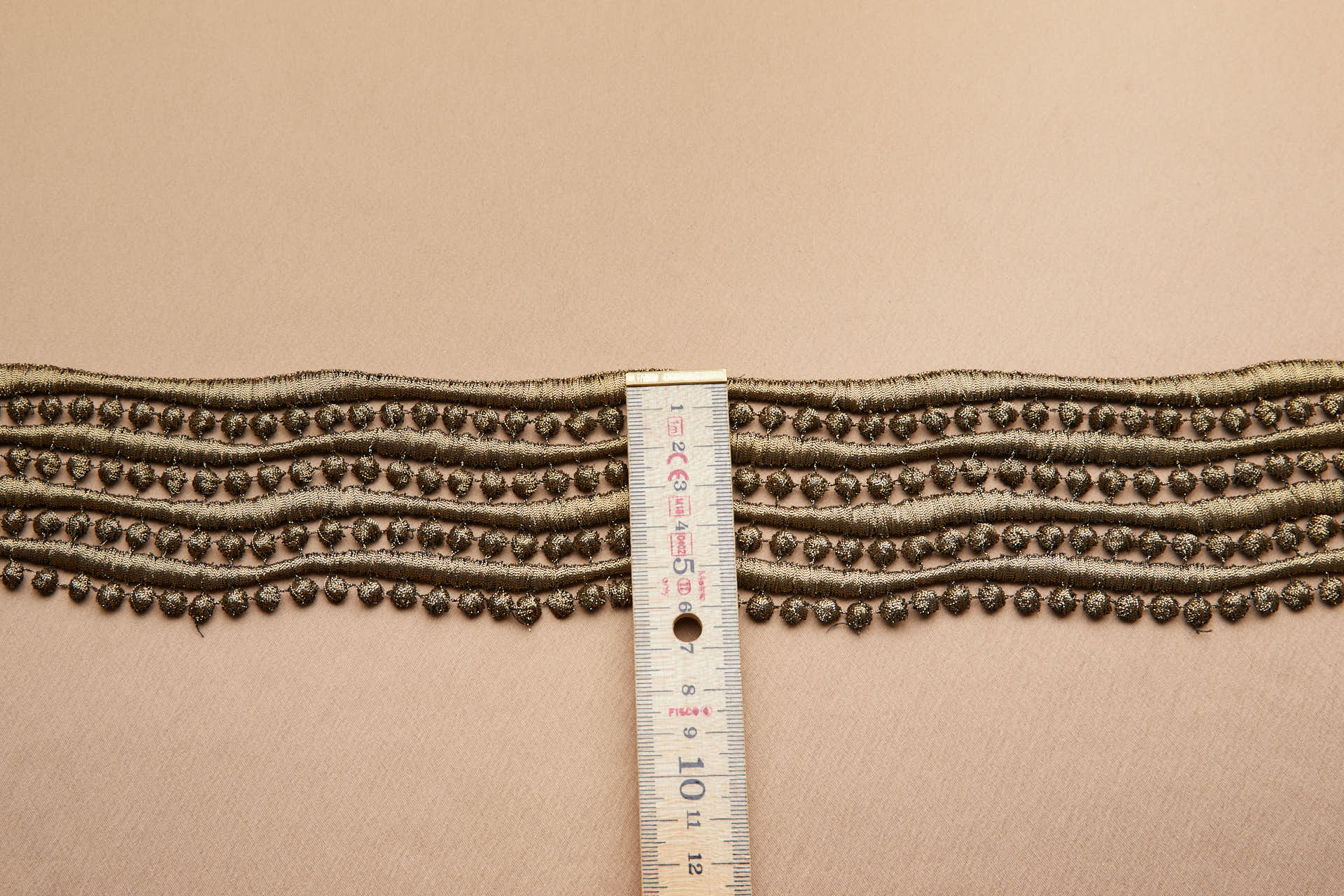 Guipure Wave and Dots Lace - Dark Gold trim, image 6 of 7