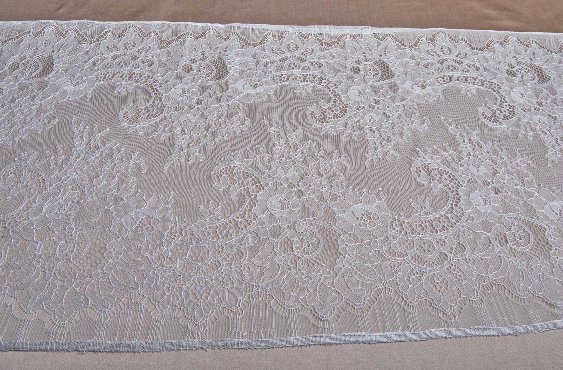 Chantilly Lace Trim - Pale Ivory - Double Scallop, image 2 of 4