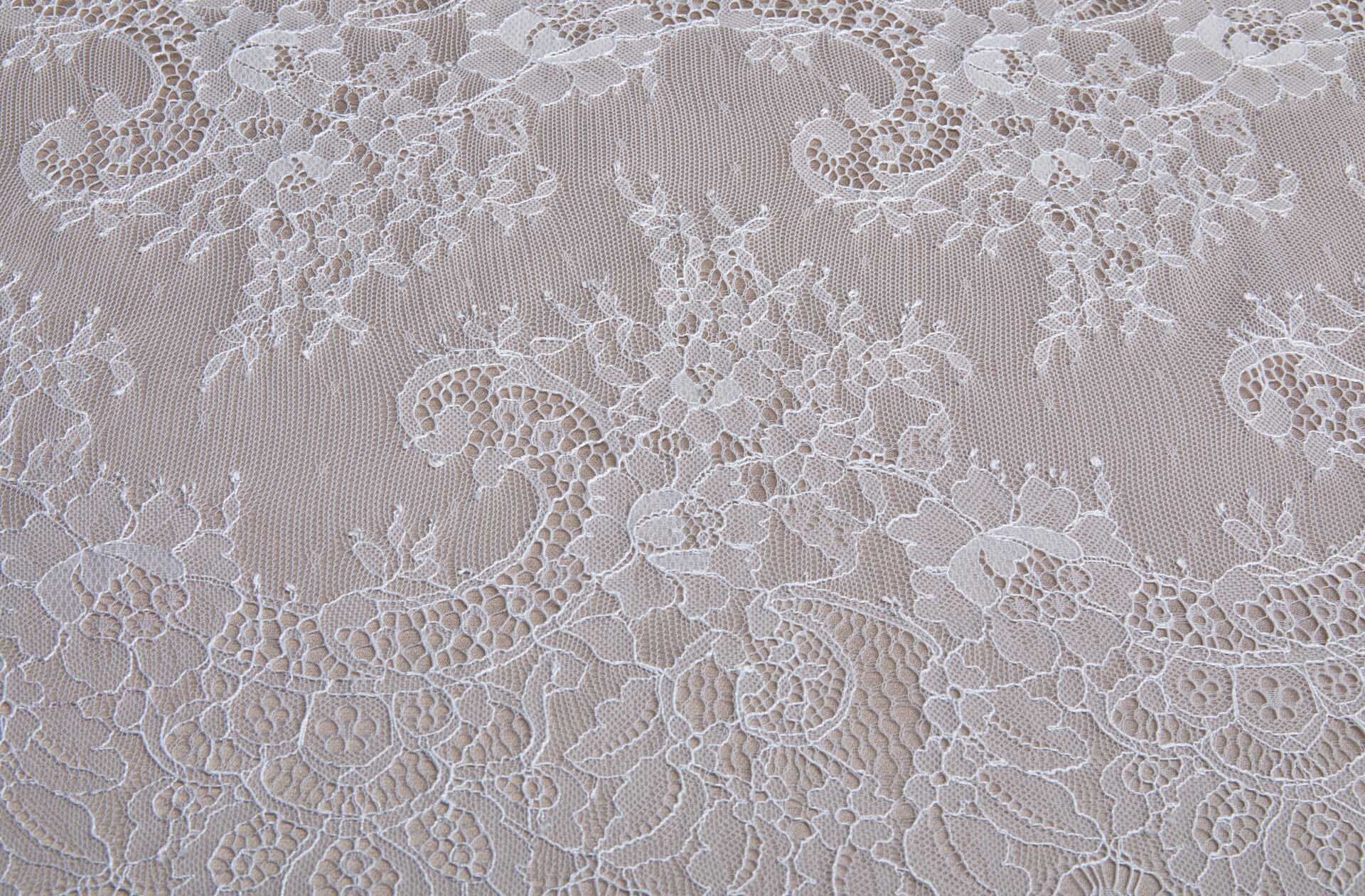 Chantilly Lace Trim - Pale Ivory - Double Scallop, image 3 of 4