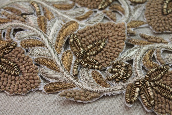 Metallic Embroidery Trim - Floral Gold, Copper & Brown, image 5 of 5