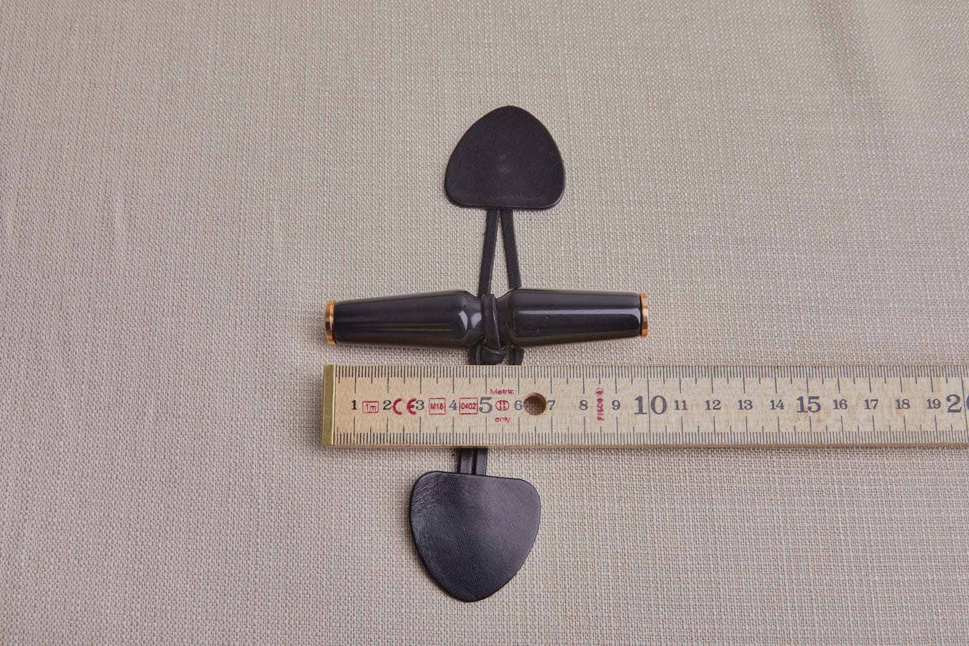 Large Wood and Leather Coat Toggle Closure button, image 3 of 6