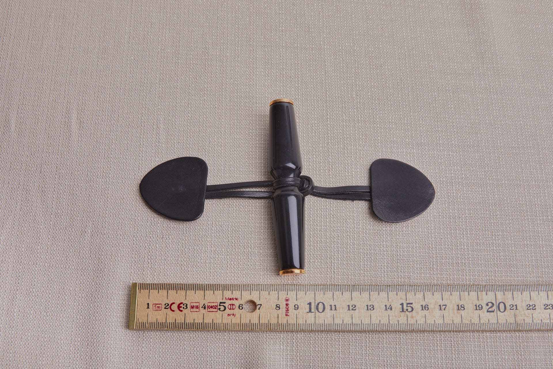 Large Wood and Leather Coat Toggle Closure button, image 4 of 6