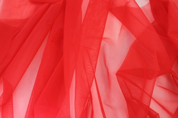 Stretch Tulle - Sheer Bodystocking - Red fabric, image 5 of 5