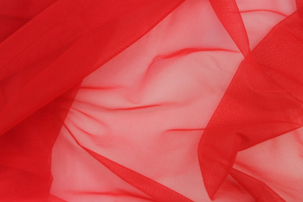 Stretch Tulle - Sheer Bodystocking - Red fabric, image 4 of 5