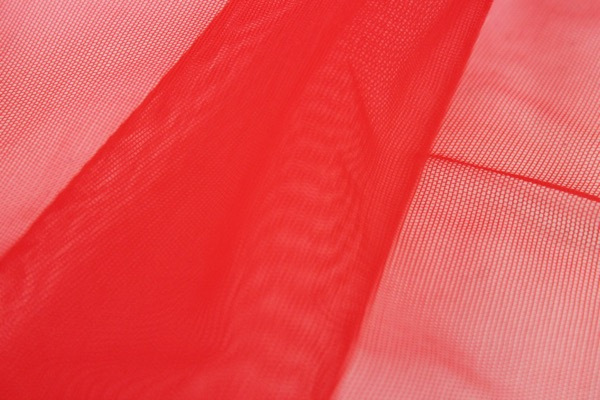 Stretch Tulle - Sheer Bodystocking - Red fabric, image 3 of 5