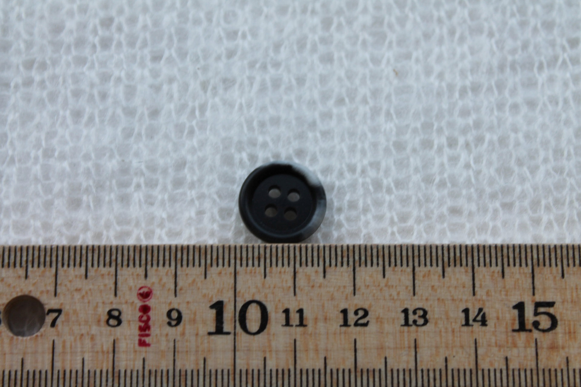 Vintage "Faux Horn" Nylon Button in Black and Off White - 1.5cm, image 4 of 4