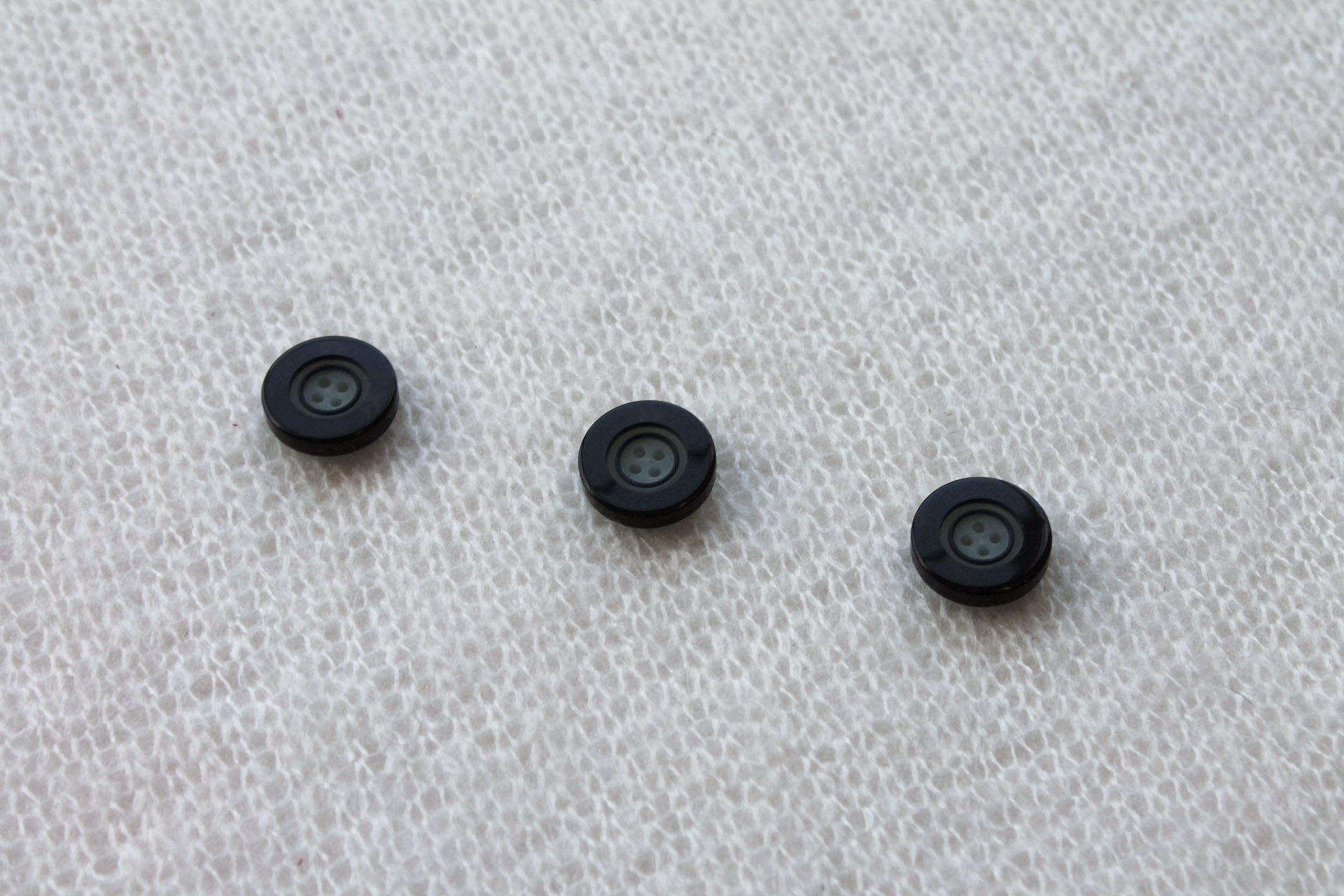 Vintage Round Black and Grey 4-hole Resin Button - 1.7cm