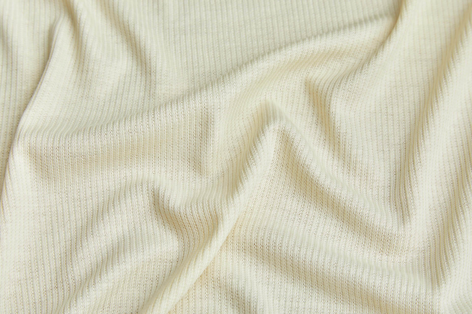 Cotton Viscose Ribbed Jersey - Cream fabric
