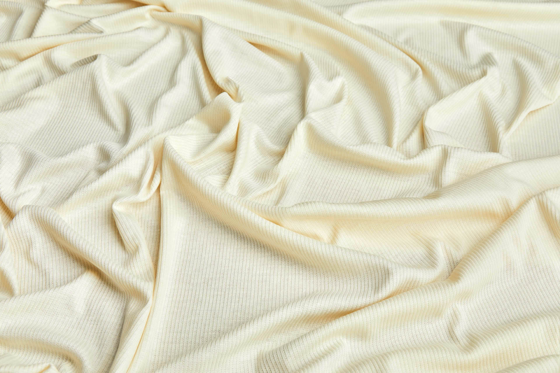 Cotton Viscose Ribbed Jersey - Cream fabric, image 3 of 6