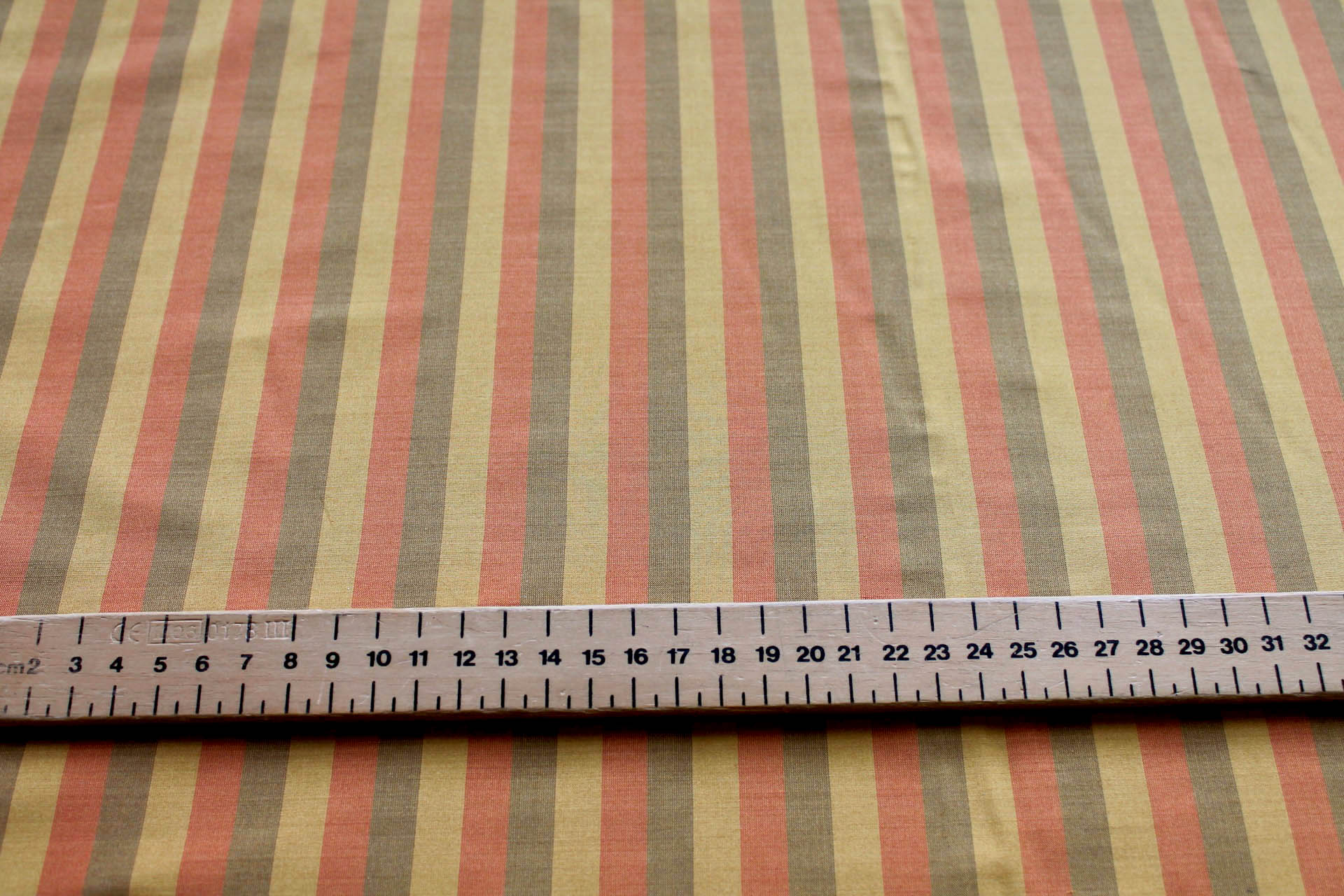 Wide Striped Silk Dupion - Sienna, Caramel and Amber fabric, image 3 of 7
