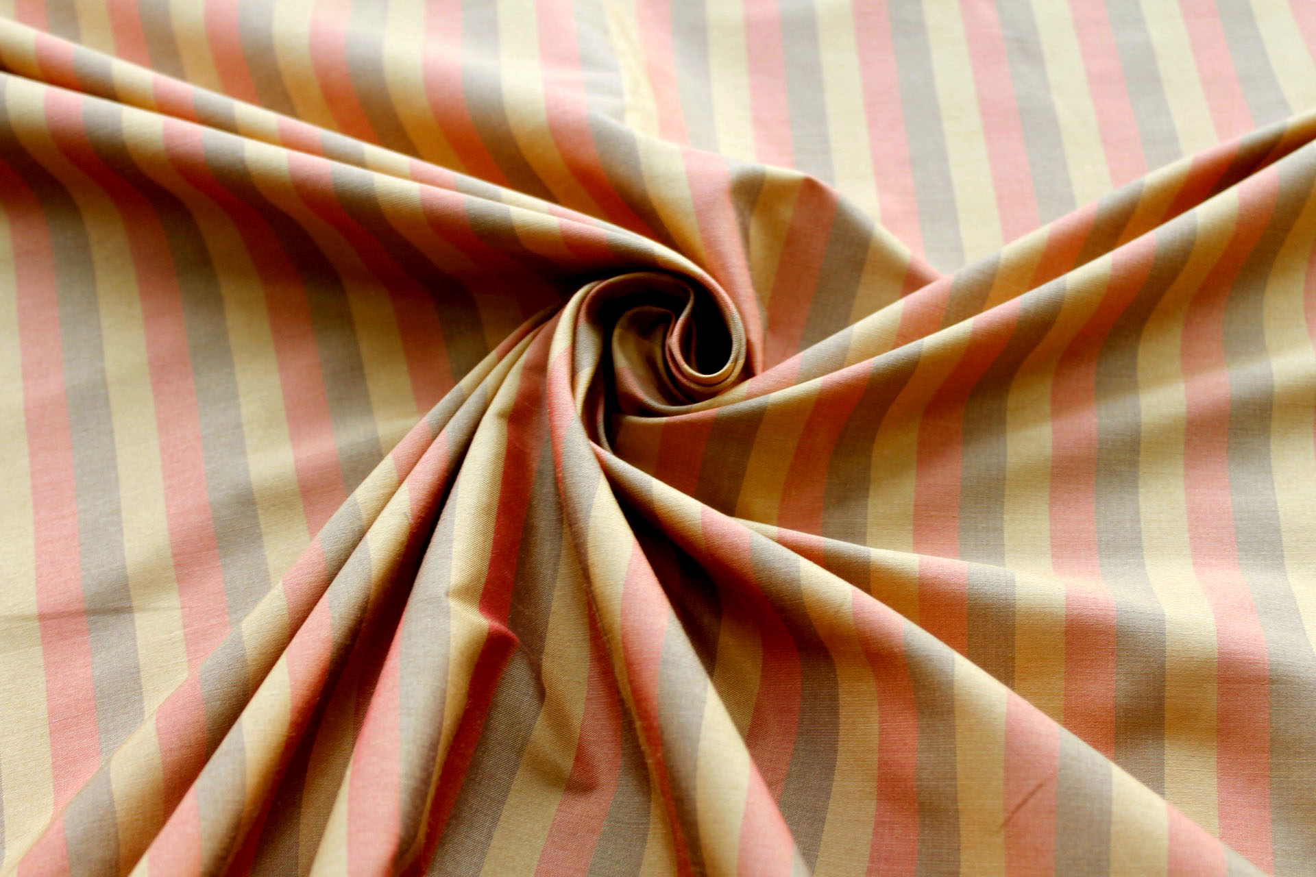Wide Striped Silk Dupion - Sienna, Caramel and Amber fabric, image 4 of 7